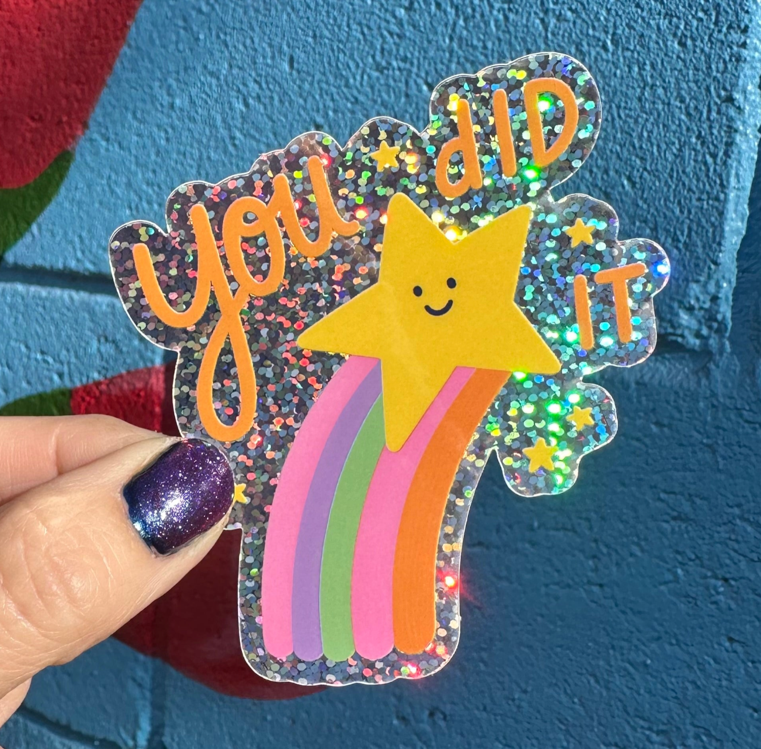 Hilarious Humanitarian - You Did It Glitter Sticker