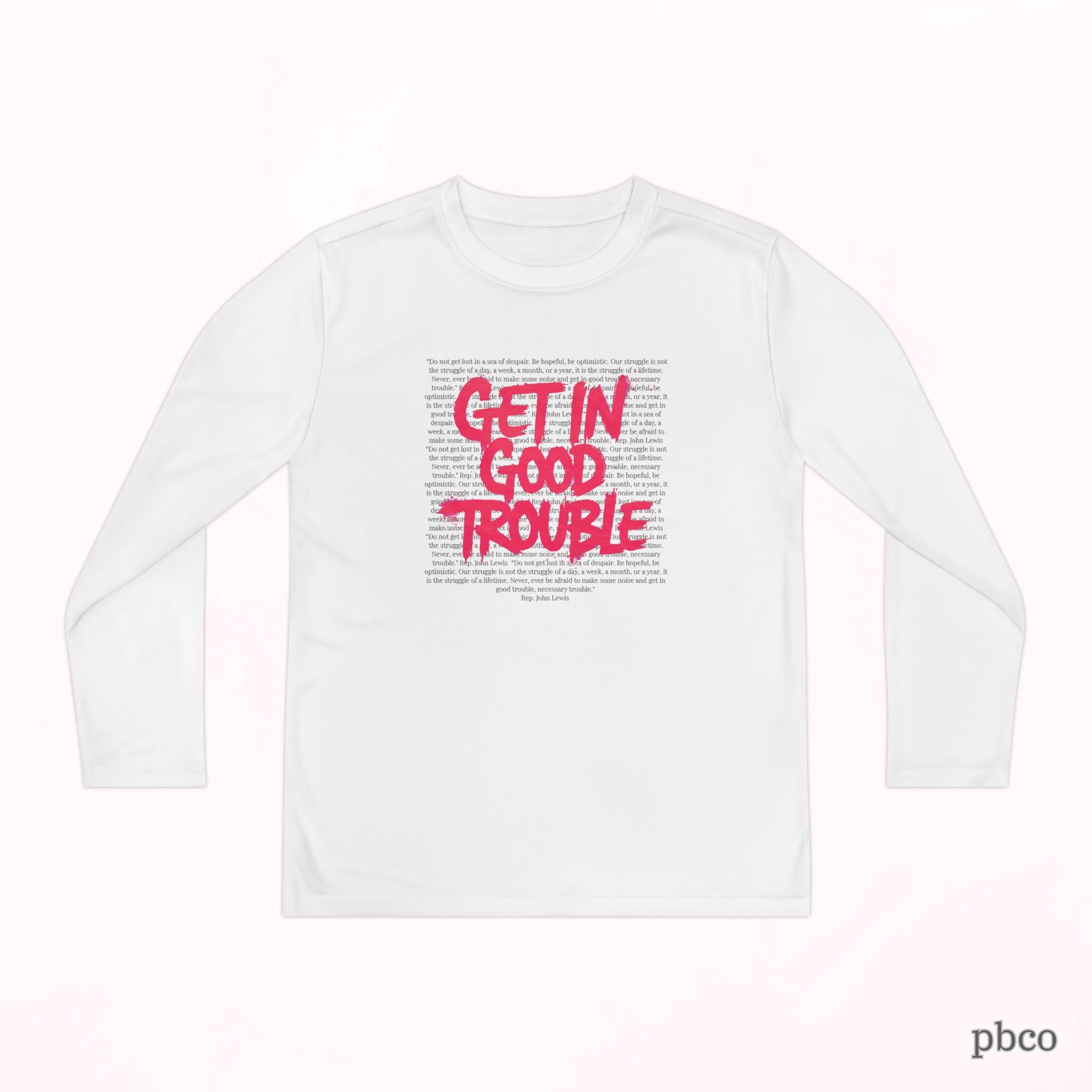 Youth Long Sleeve Graphic Tee 'Get in Good Trouble'
