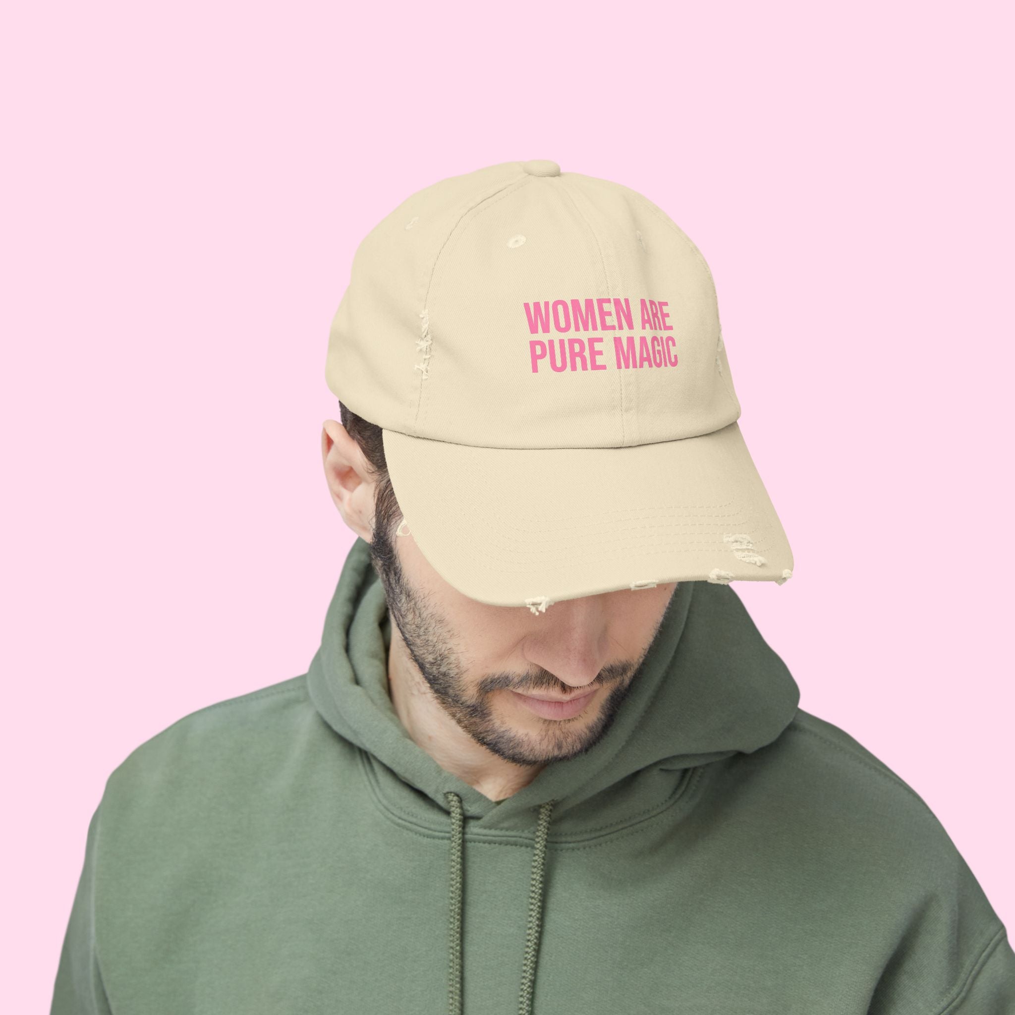 'Women Are Pure Magic Hat' Distressed Vintage Cotton Cap
