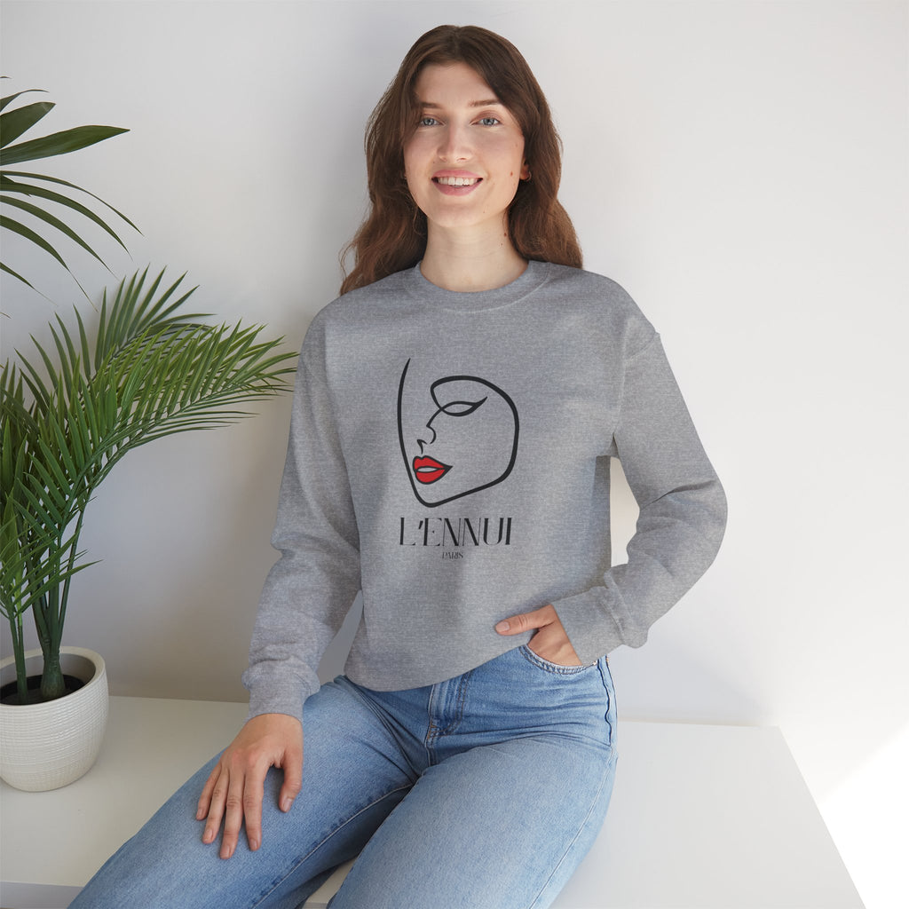 L'ENNUI Red Lip Graphic Crewneck Sweatshirt