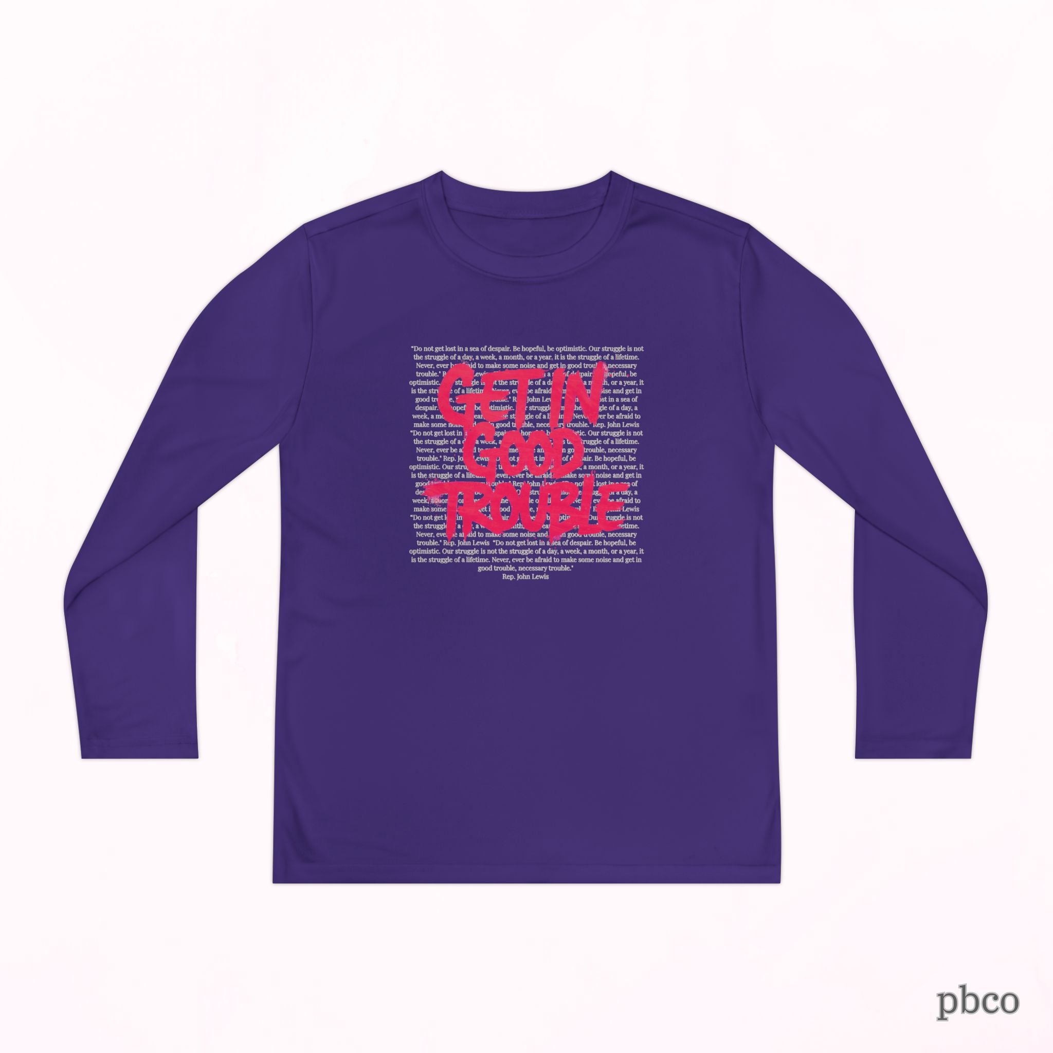 Youth Long Sleeve Graphic Tee 'Get in Good Trouble'