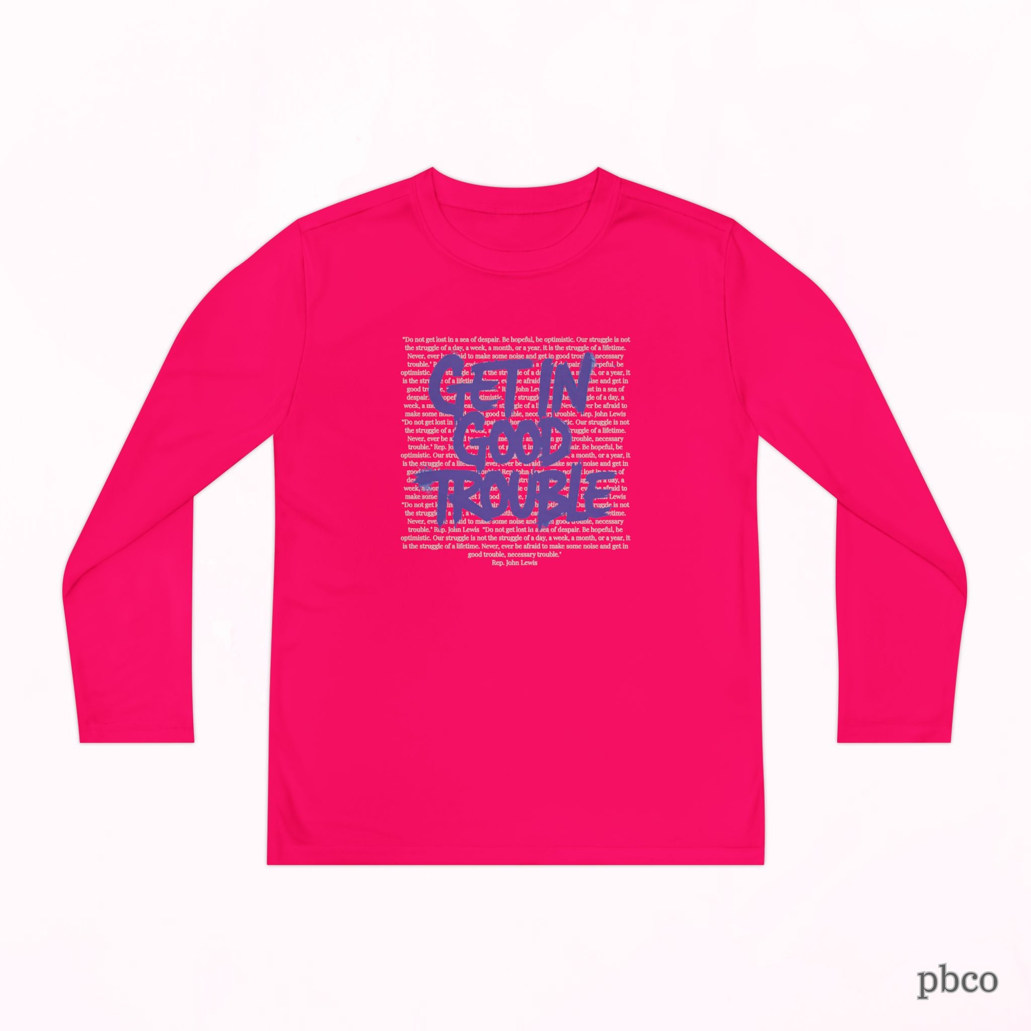 Youth Long Sleeve Graphic Tee 'Get in Good Trouble'