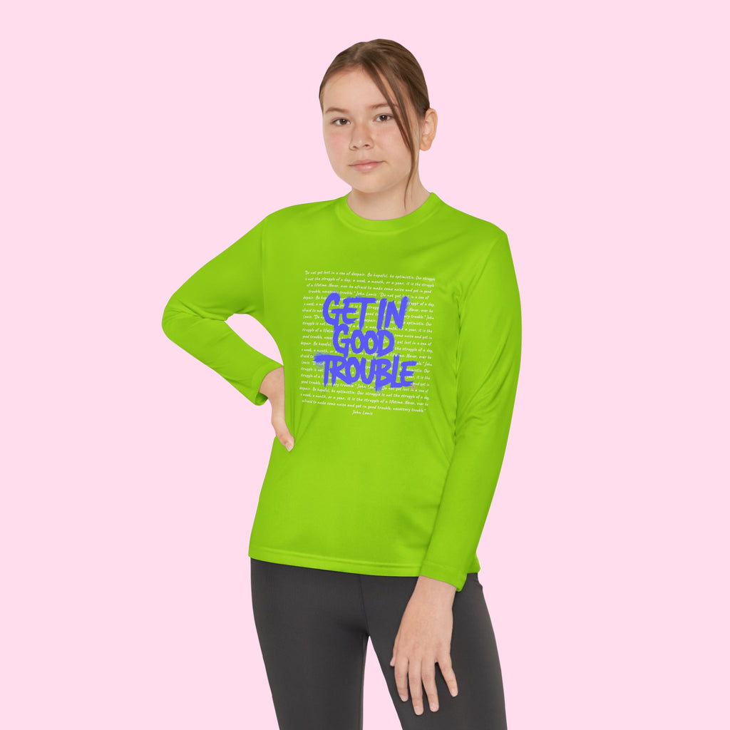 Kids Long Sleeve Graphic Tee 'Get in Good Trouble'