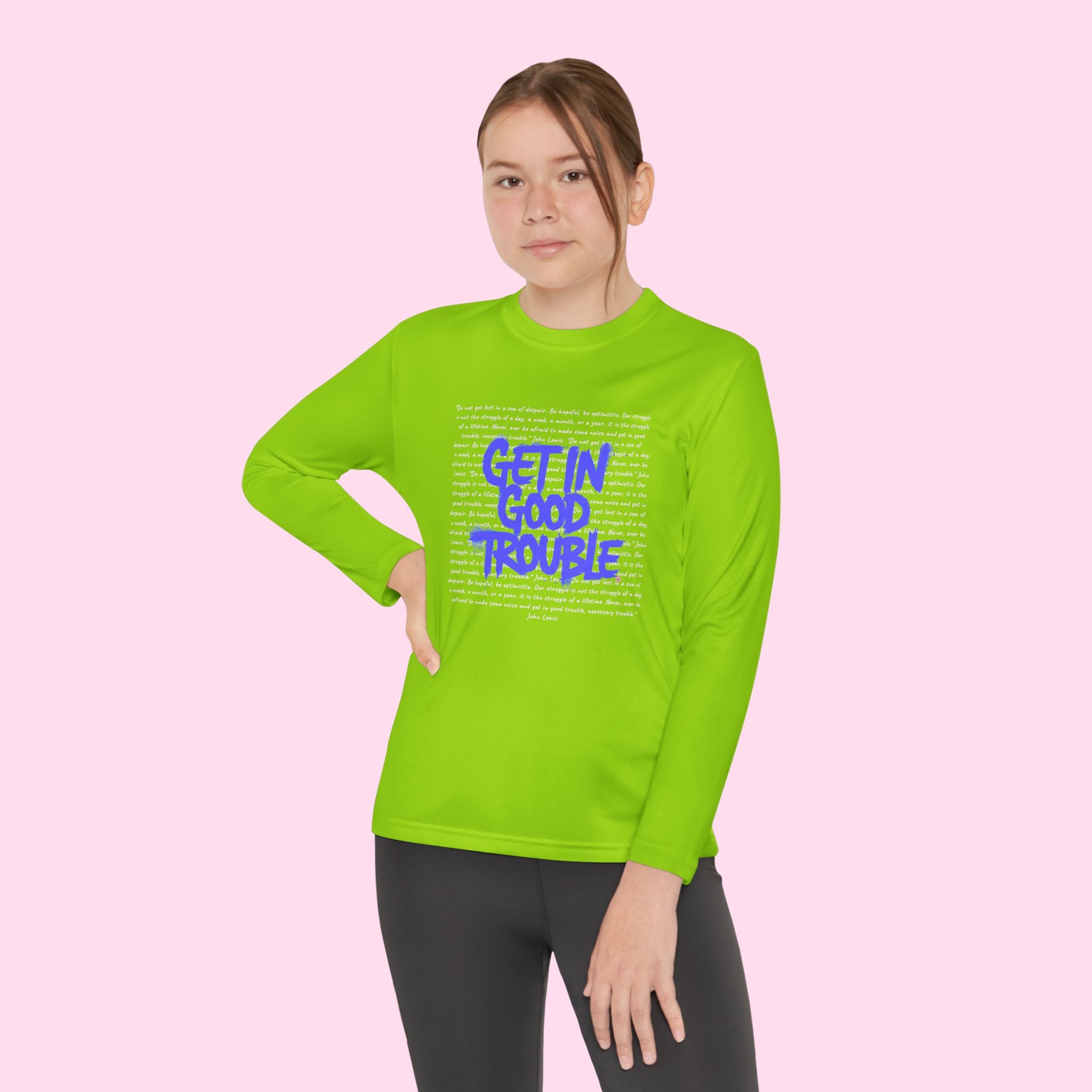 Kids Long Sleeve Graphic Tee 'Get in Good Trouble'