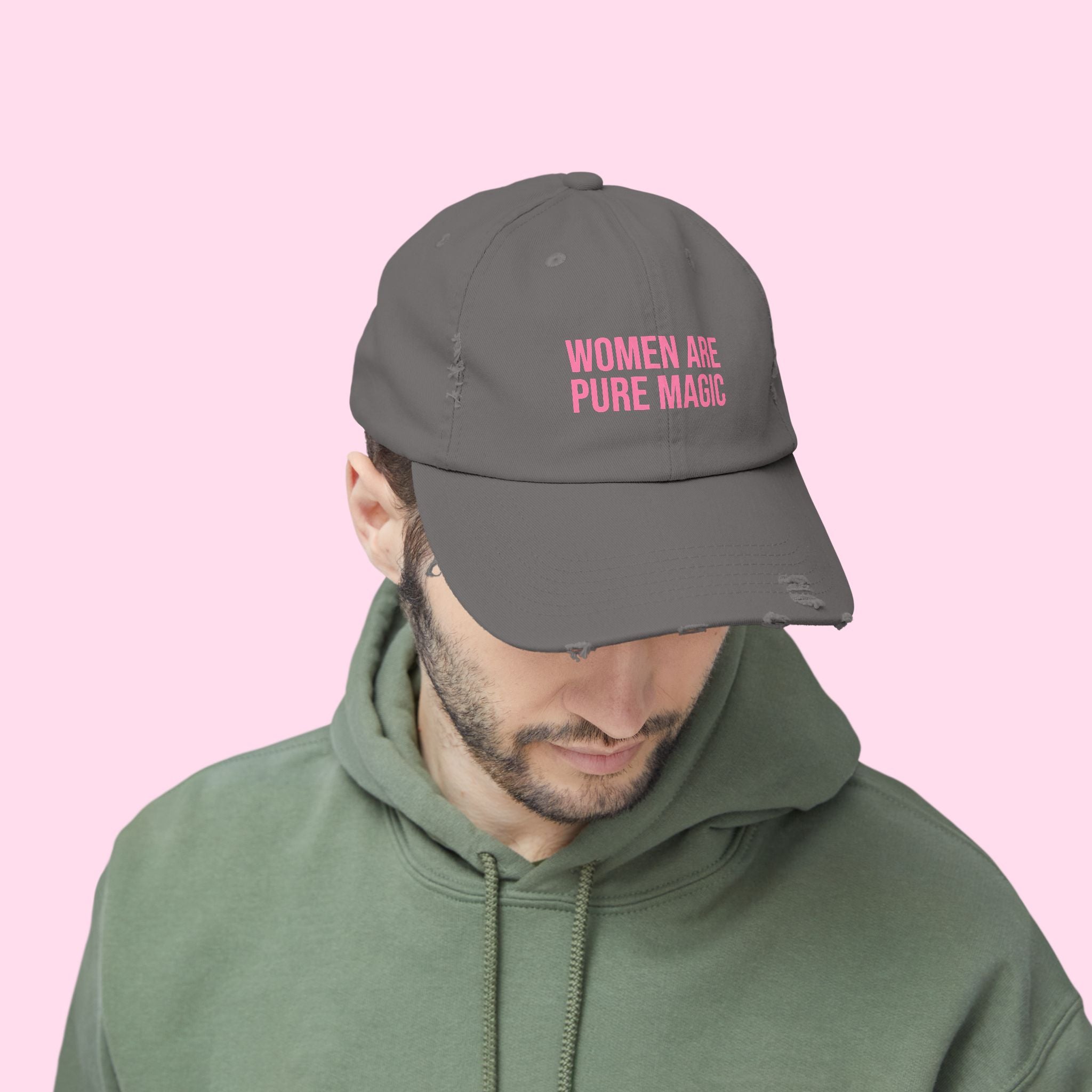 'Women Are Pure Magic Hat' Distressed Vintage Cotton Cap