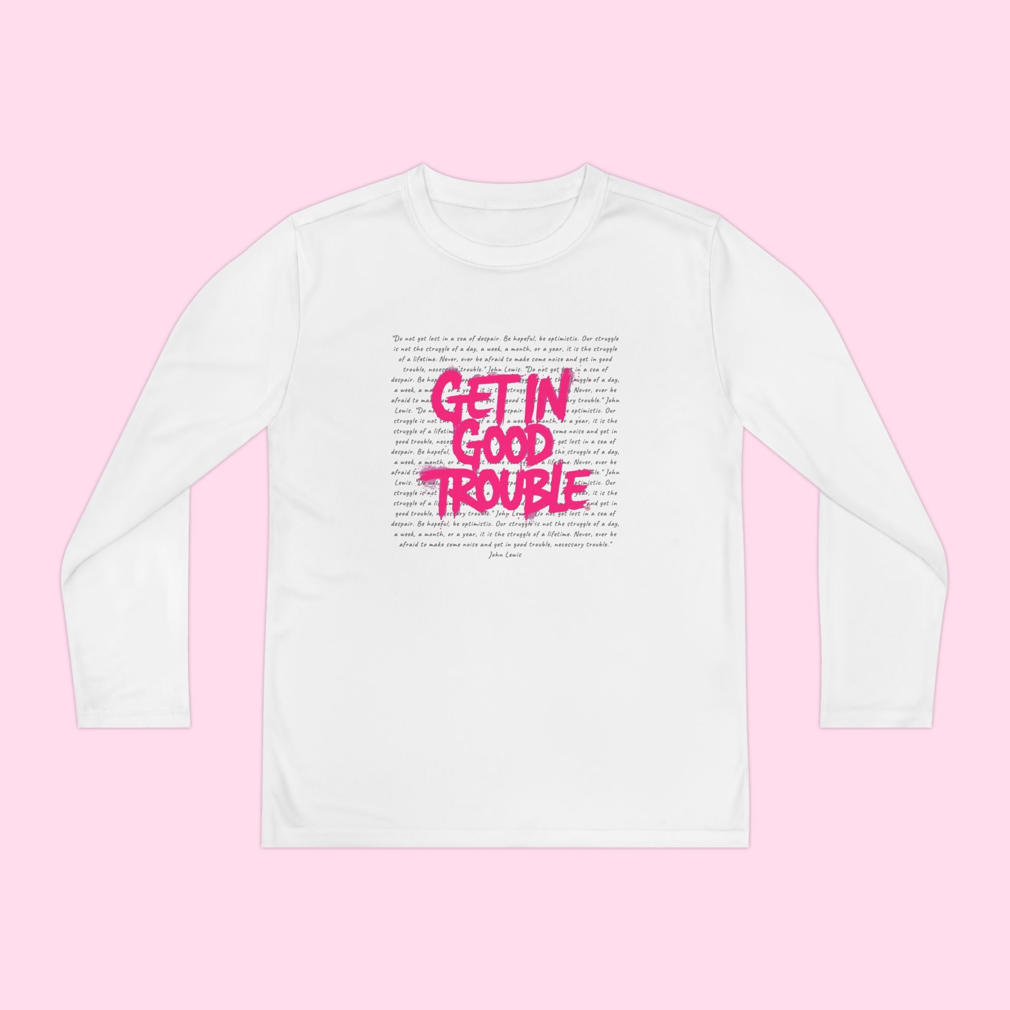 Kids Long Sleeve Graphic Tee 'Get in Good Trouble'