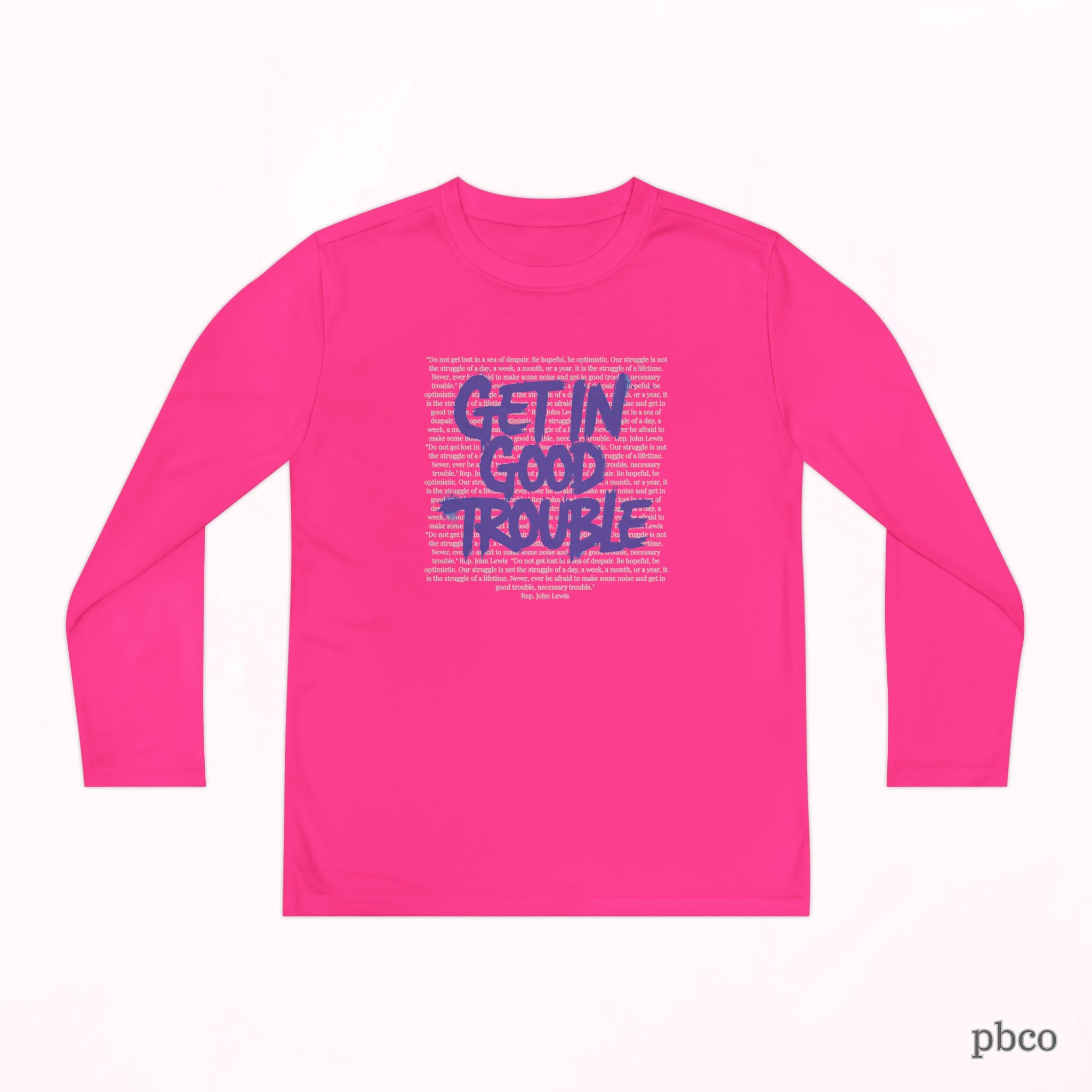 Youth Long Sleeve Graphic Tee 'Get in Good Trouble'