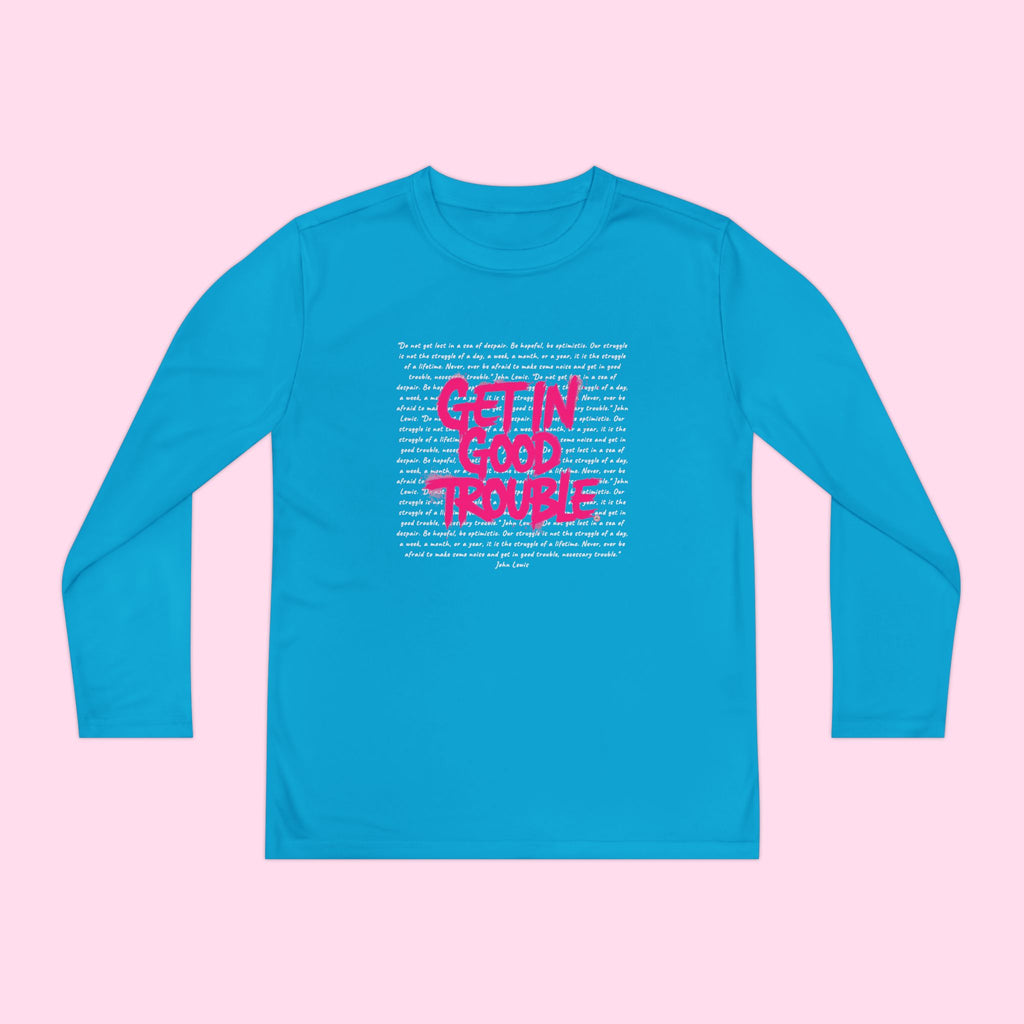 Kids Long Sleeve Graphic Tee 'Get in Good Trouble'