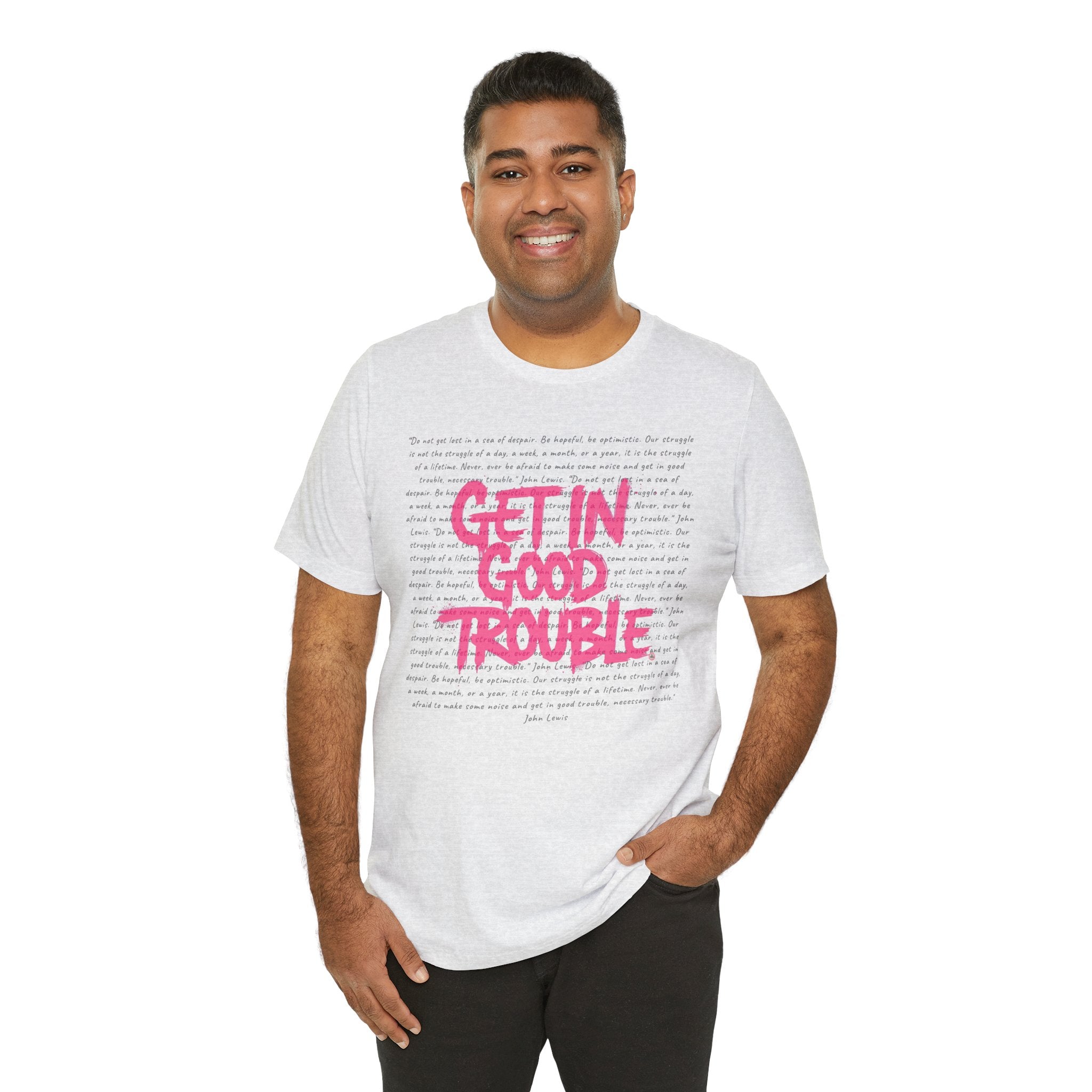 Crewneck Graphic Tee 'Get in Good Trouble'