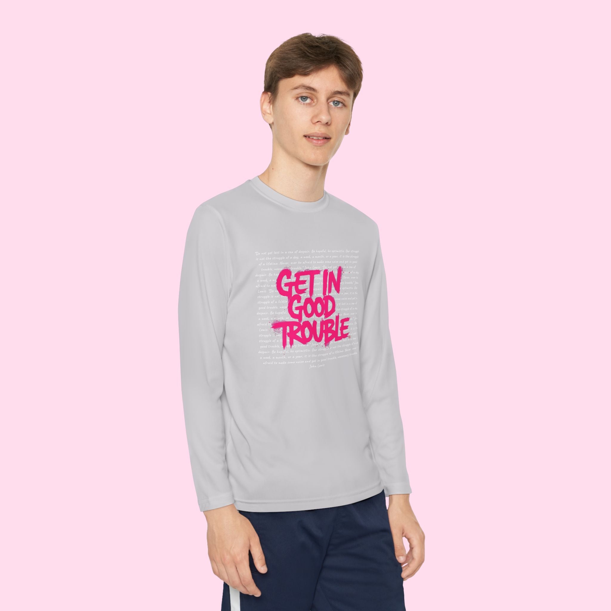 Kids Long Sleeve Graphic Tee 'Get in Good Trouble'