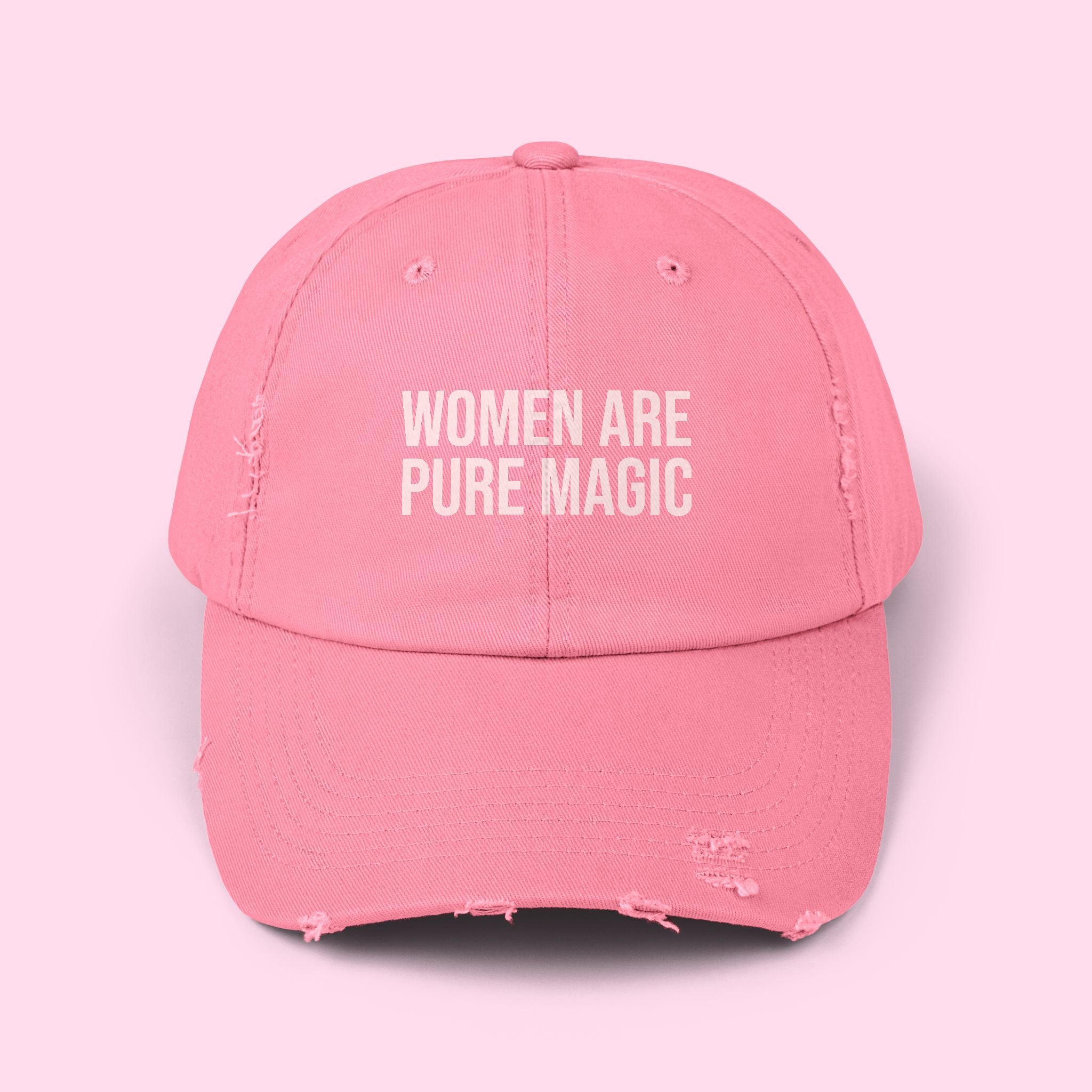 'Women Are Pure Magic Hat' Distressed Vintage Cotton Cap