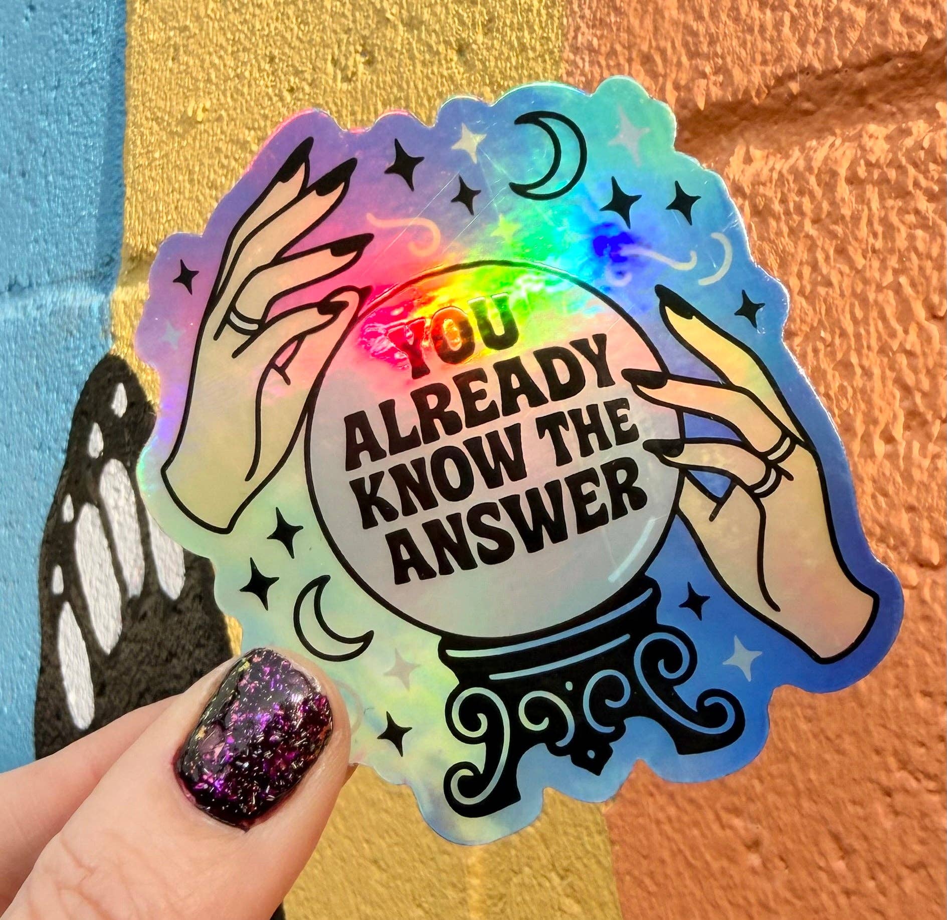Hilarious Humanitarian - You Already Know The Answer Holographic Sticker