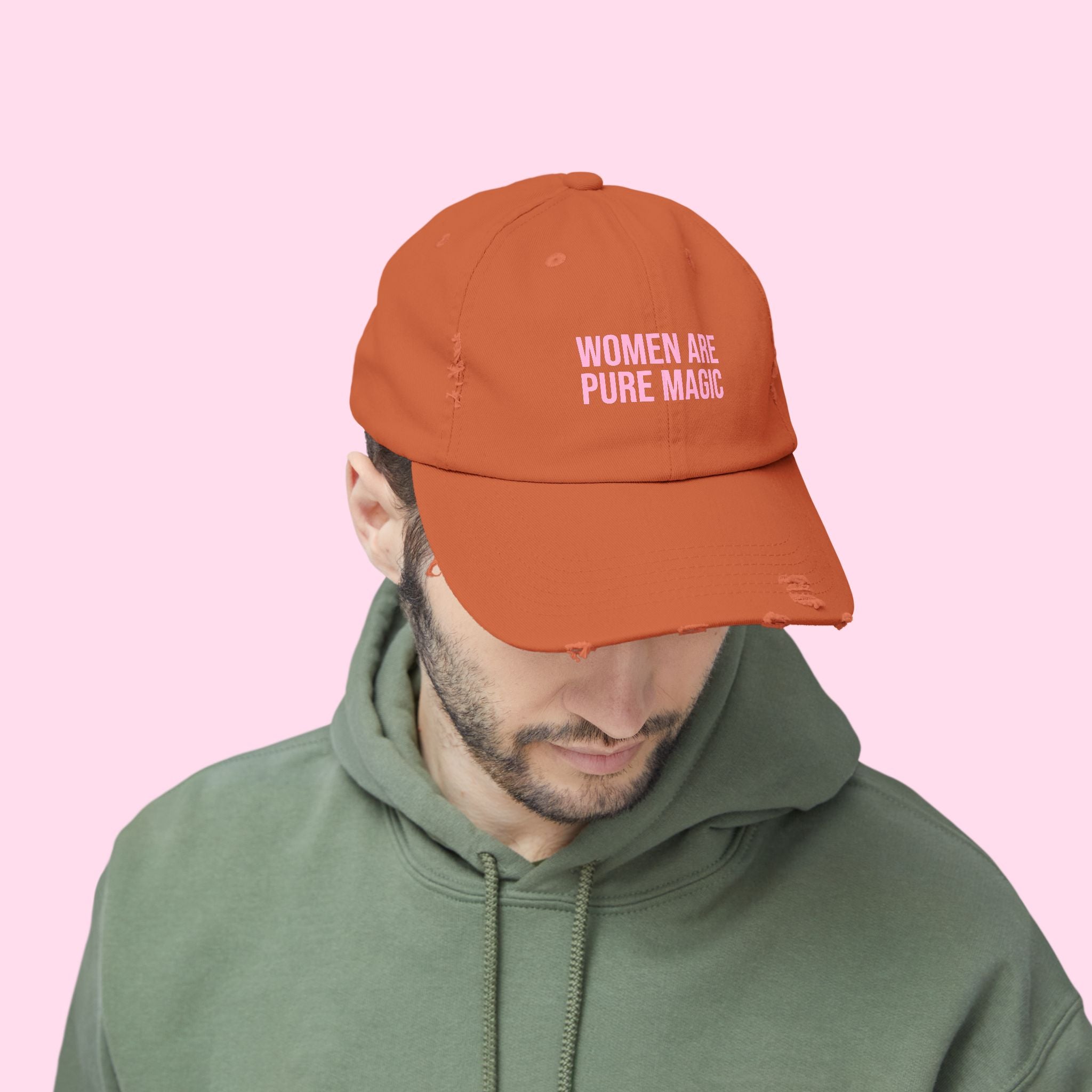 'Women Are Pure Magic Hat' Distressed Vintage Cotton Cap