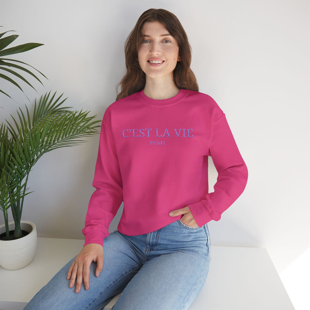 C'est La Vie Paris Crewneck Sweatshirt — Casual French Phrase Pullover