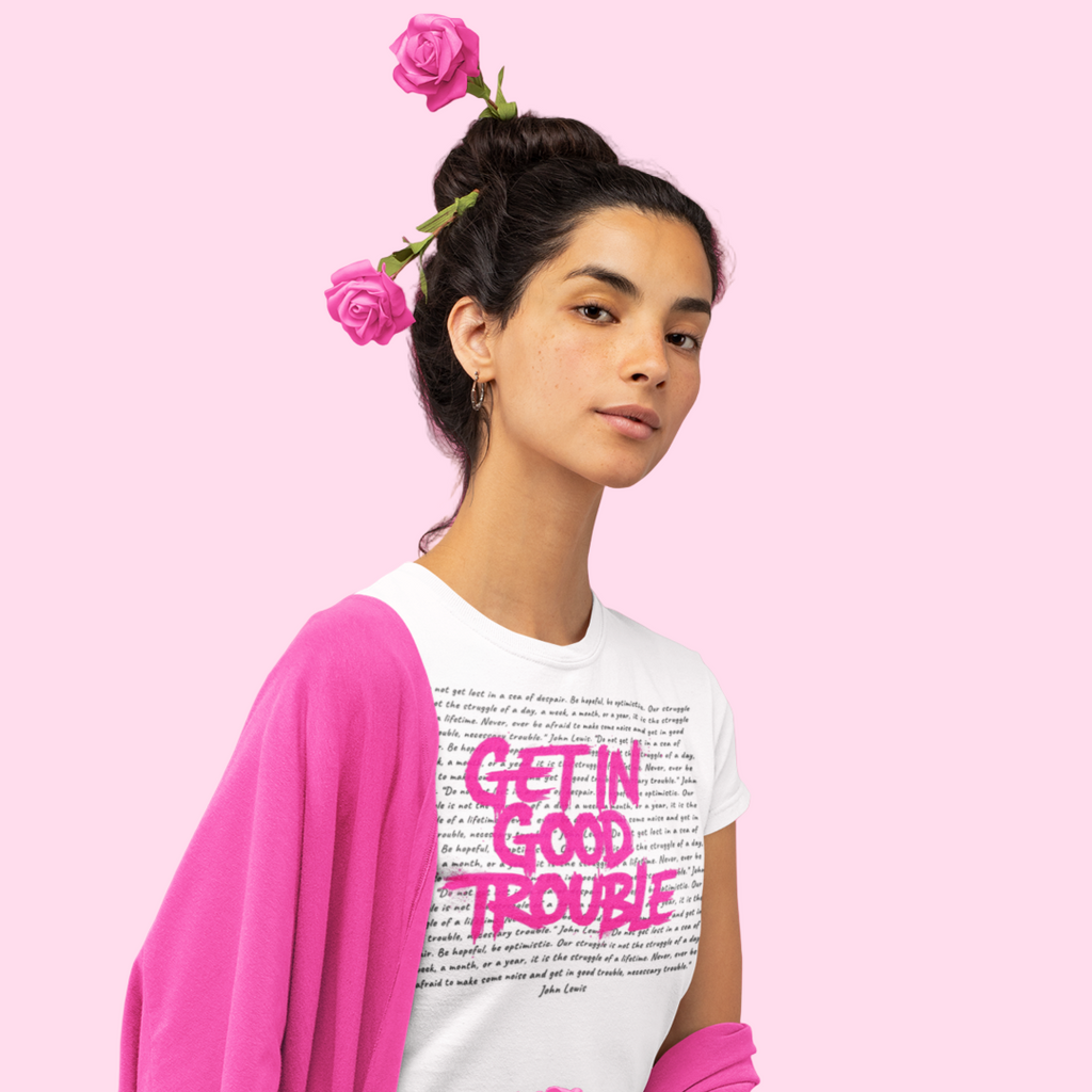 Crewneck Graphic Tee 'Get in Good Trouble'
