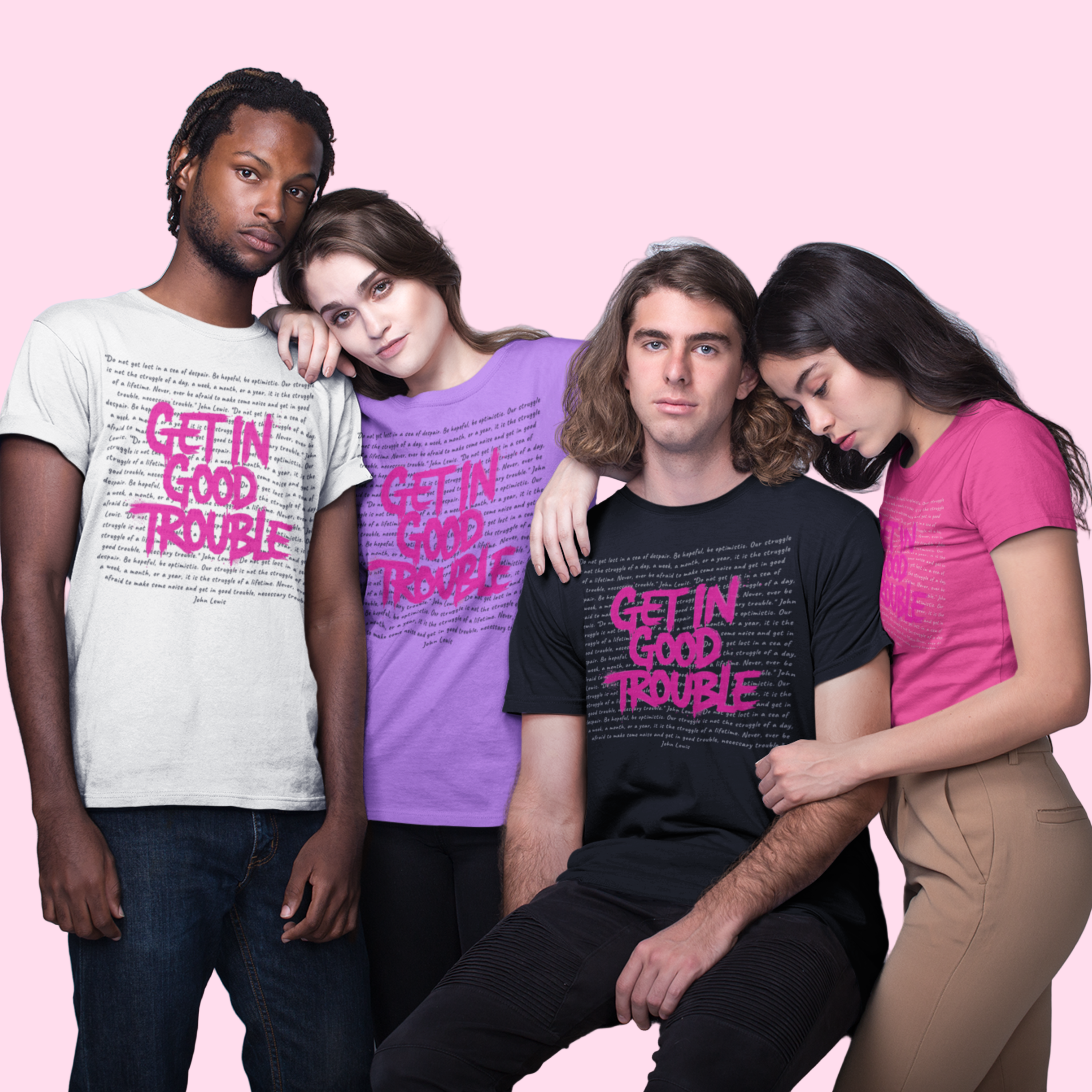 Crewneck Graphic Tee 'Get in Good Trouble'