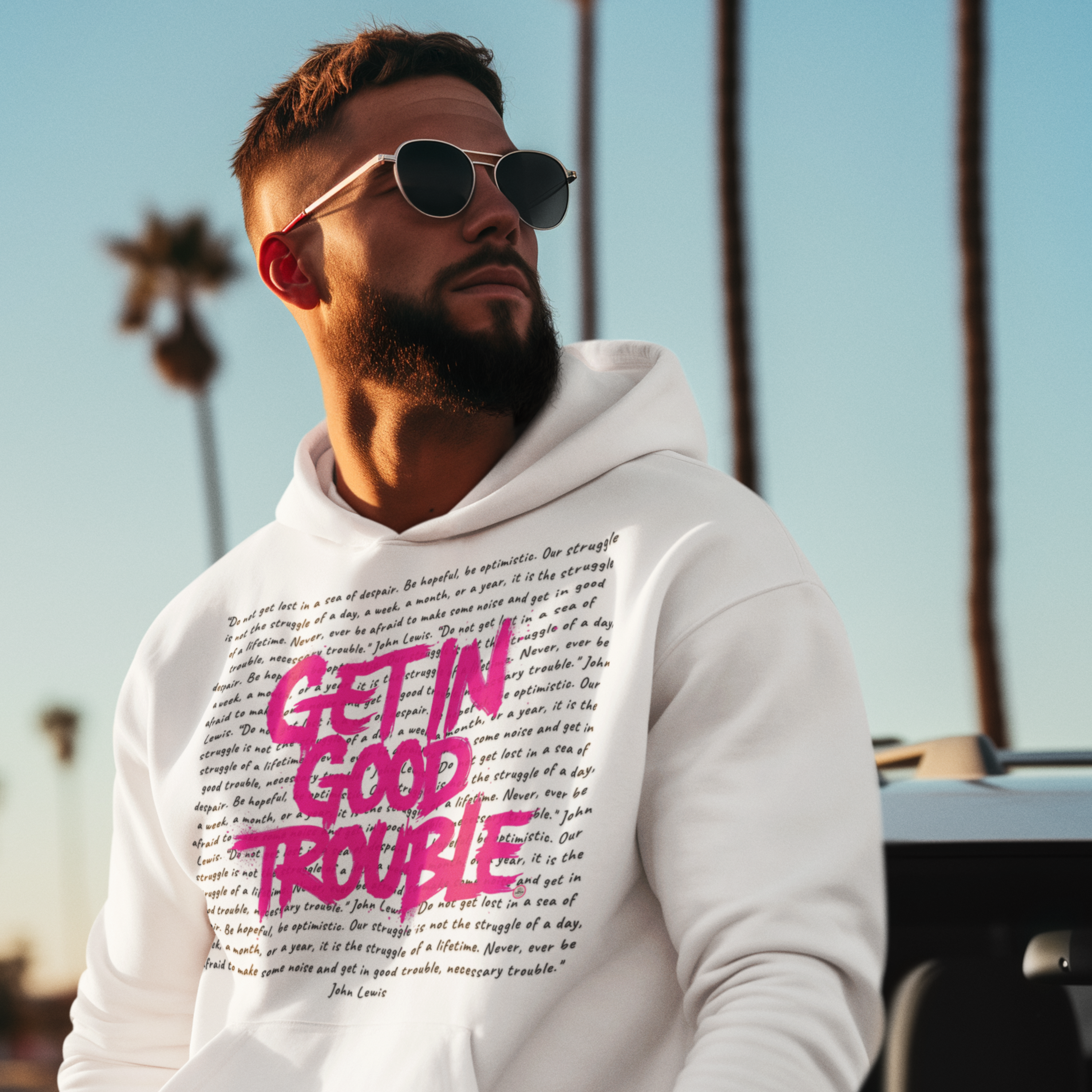 Hoodie Graphic Pullover  "Get in Good Trouble"
