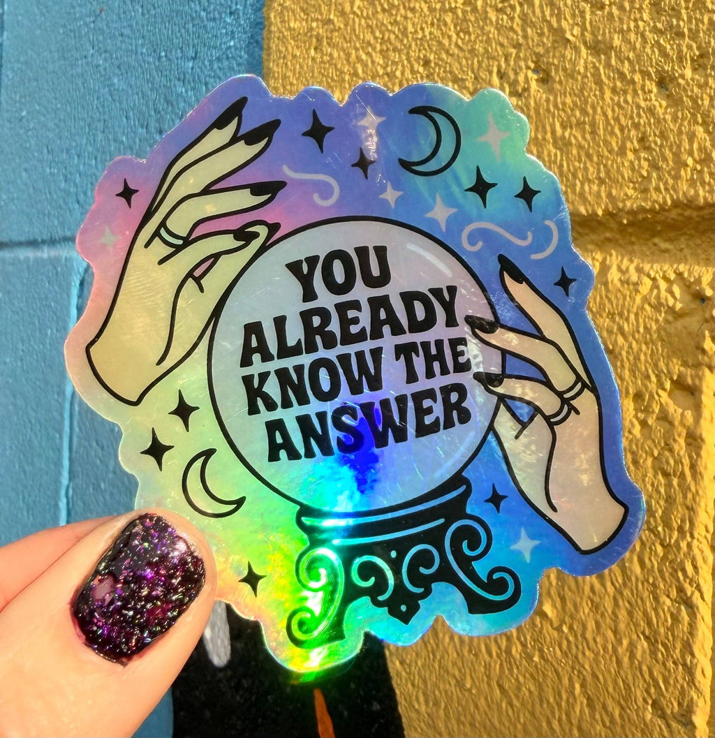 Hilarious Humanitarian - You Already Know The Answer Holographic Sticker