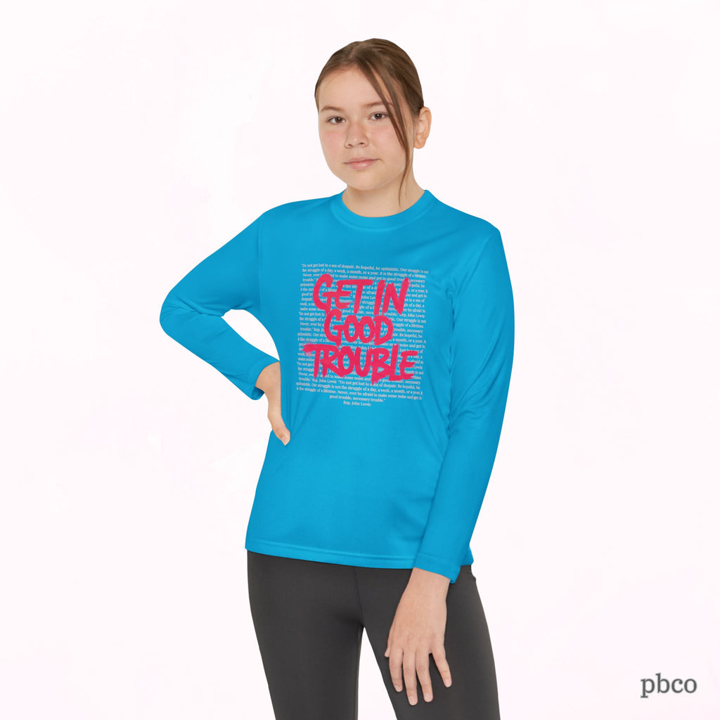 Youth Long Sleeve Graphic Tee 'Get in Good Trouble'