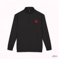 Embroidered Rebel Emblem Quarter-Zip Pullover