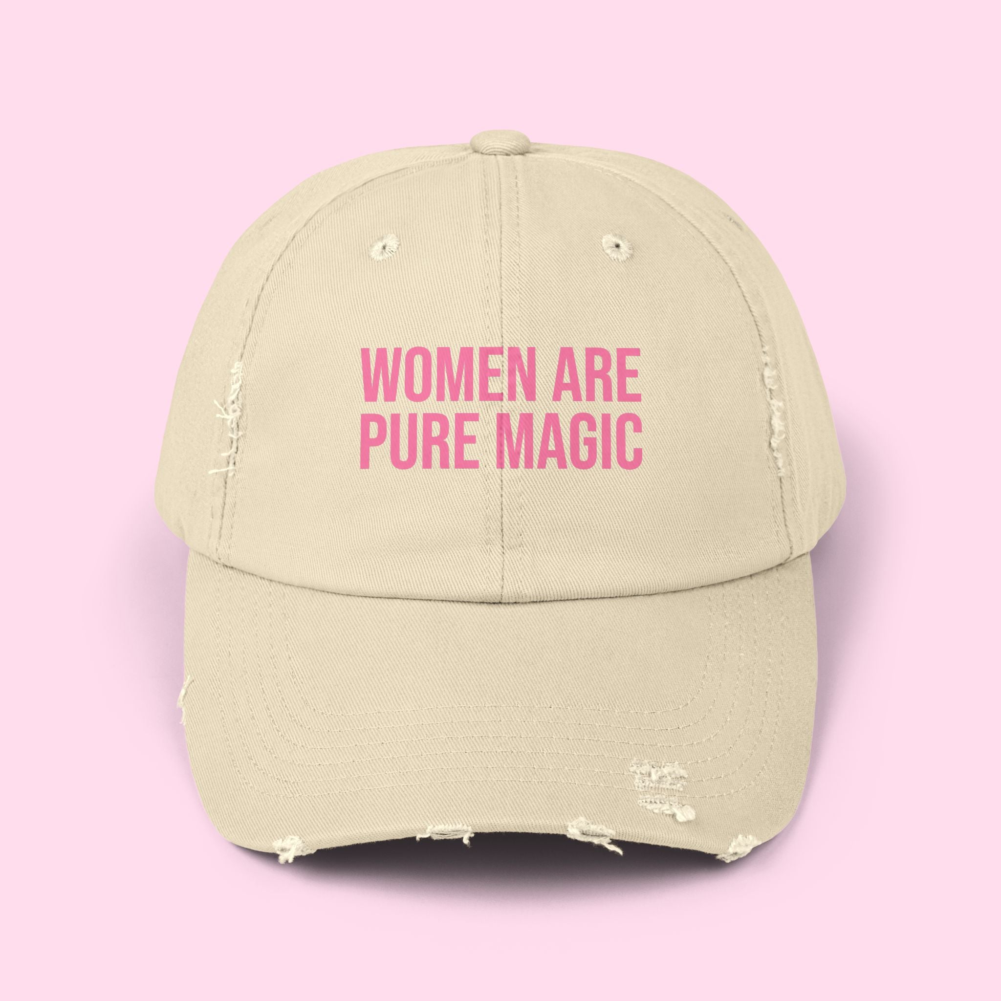 'Women Are Pure Magic Hat' Distressed Vintage Cotton Cap