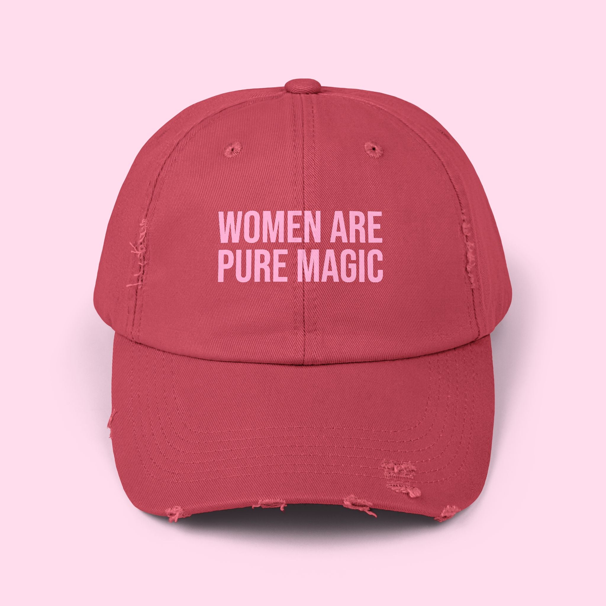 'Women Are Pure Magic Hat' Distressed Vintage Cotton Cap
