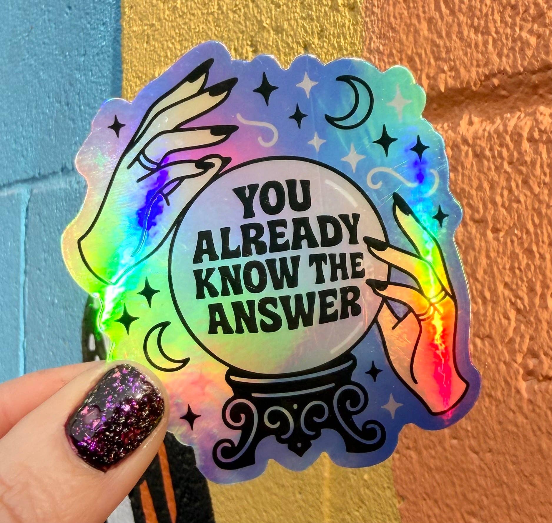Hilarious Humanitarian - You Already Know The Answer Holographic Sticker