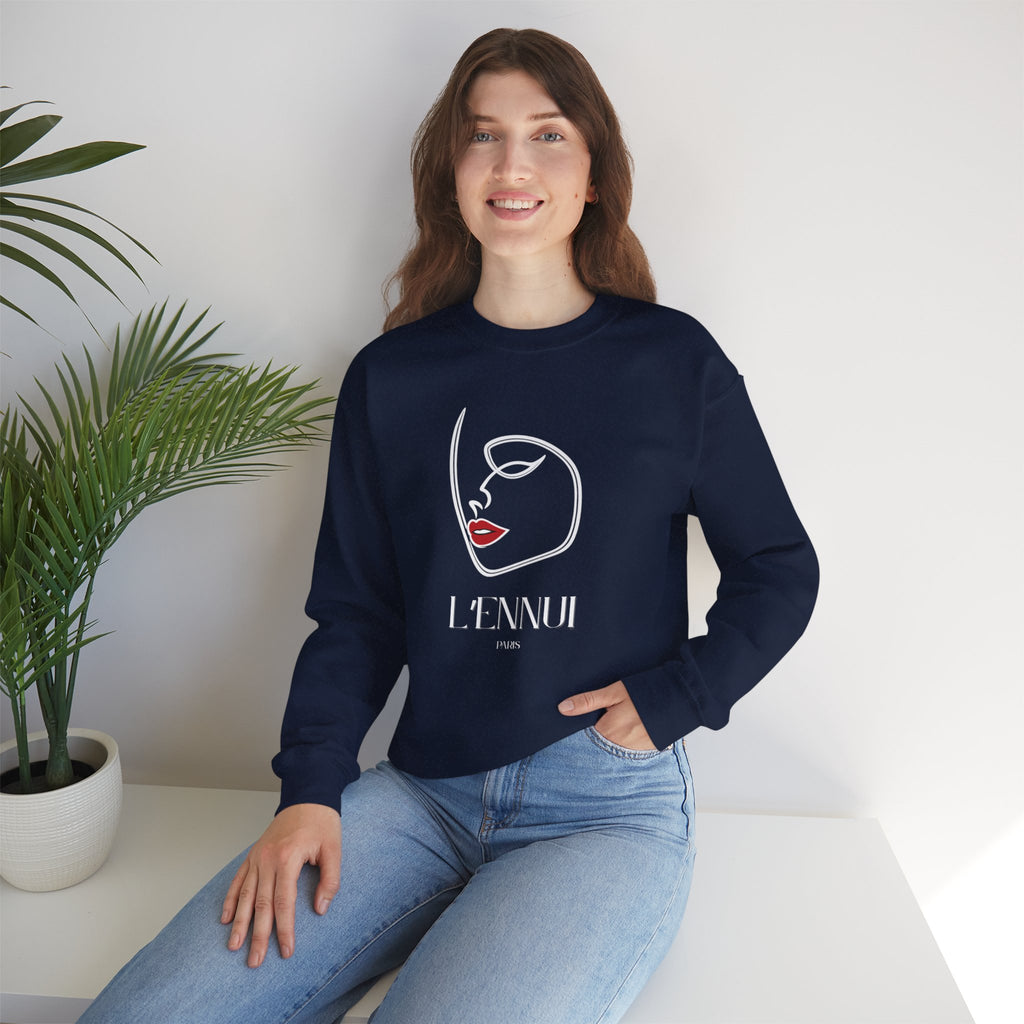 L'ENNUI Red Lip Graphic Crewneck Sweatshirt