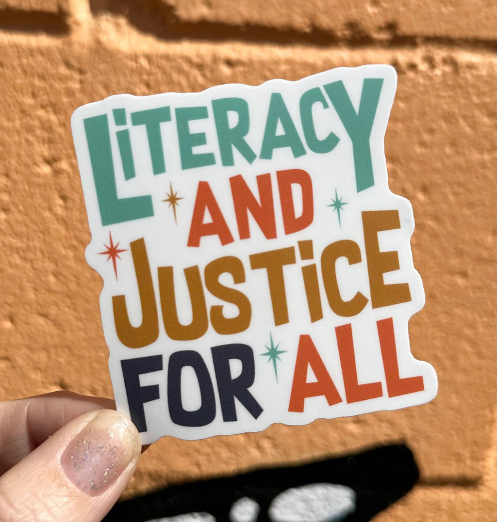 Hilarious Humanitarian - Literacy and Justice For All Sticker