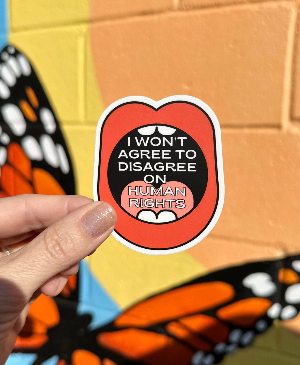 Hilarious Humanitarian - I Won't Agree To Disagree On Human Rights Sticker