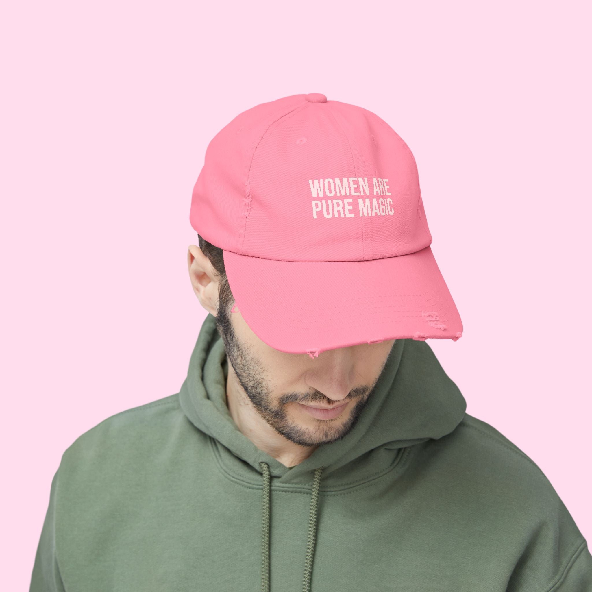 'Women Are Pure Magic Hat' Distressed Vintage Cotton Cap