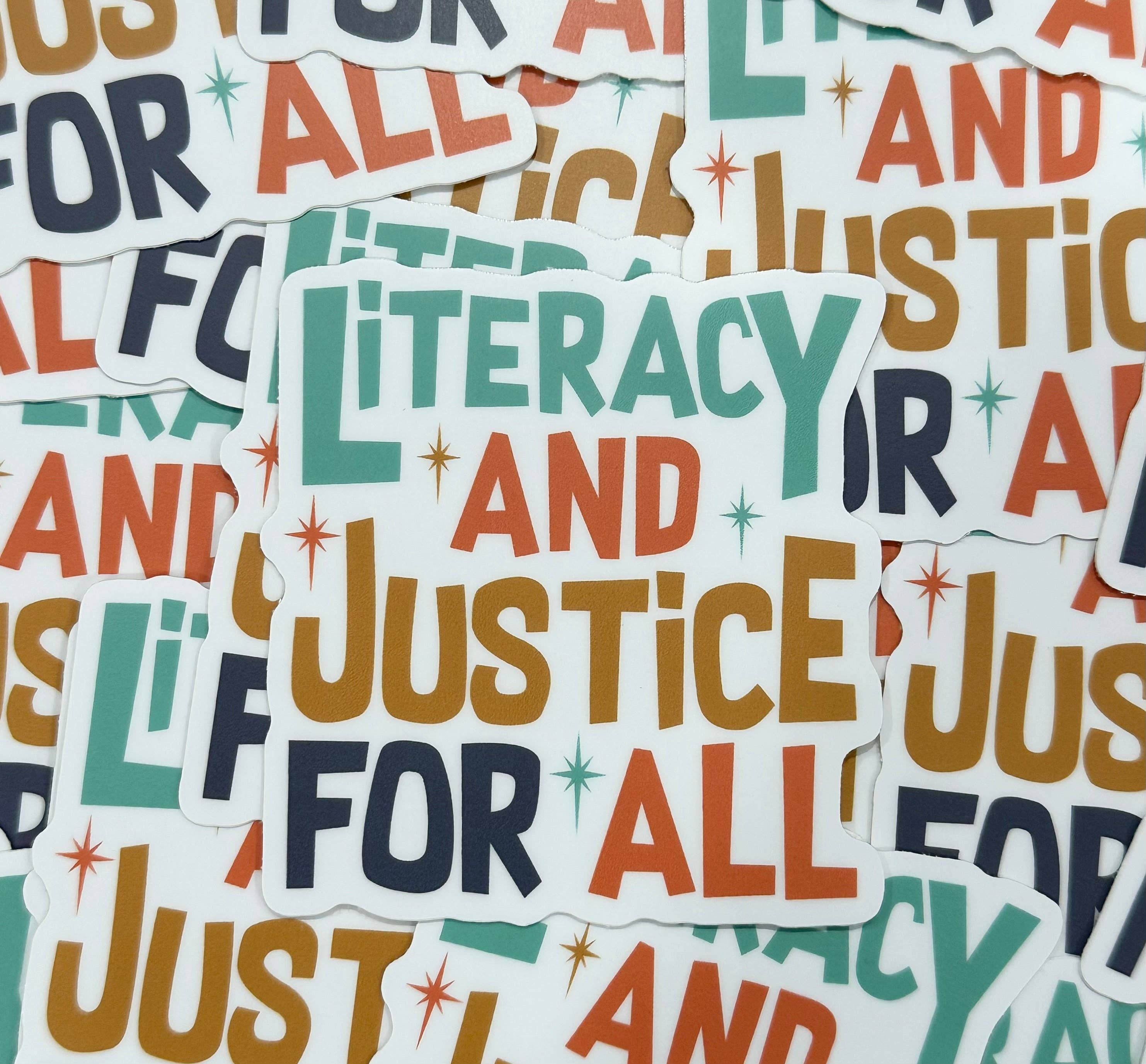 Hilarious Humanitarian - Literacy and Justice For All Sticker