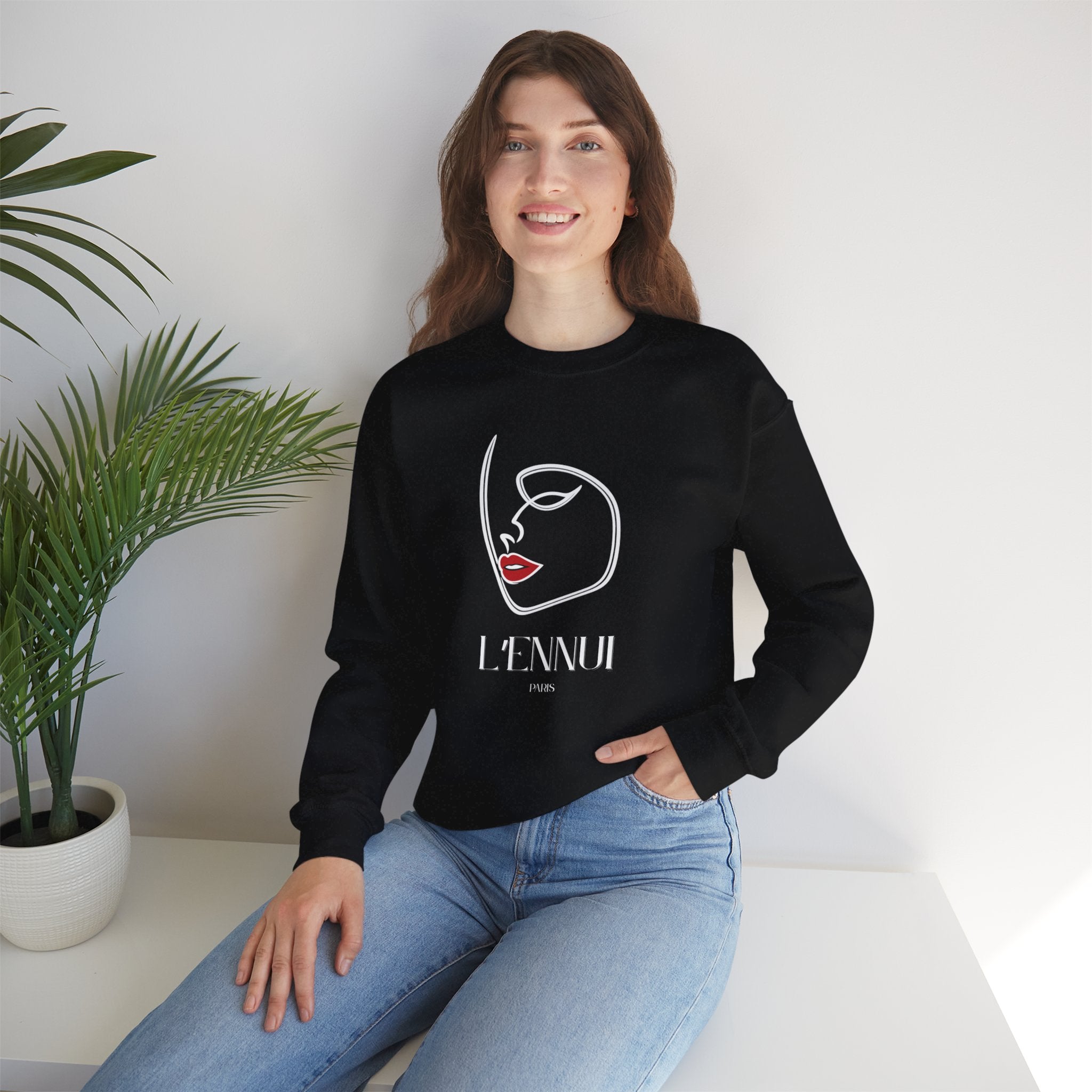 L'ENNUI Red Lip Graphic Crewneck Sweatshirt