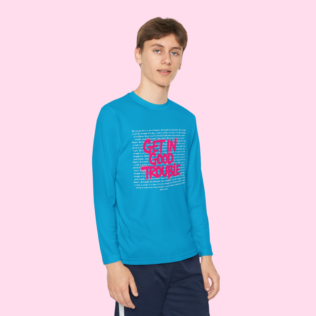 Kids Long Sleeve Graphic Tee 'Get in Good Trouble'
