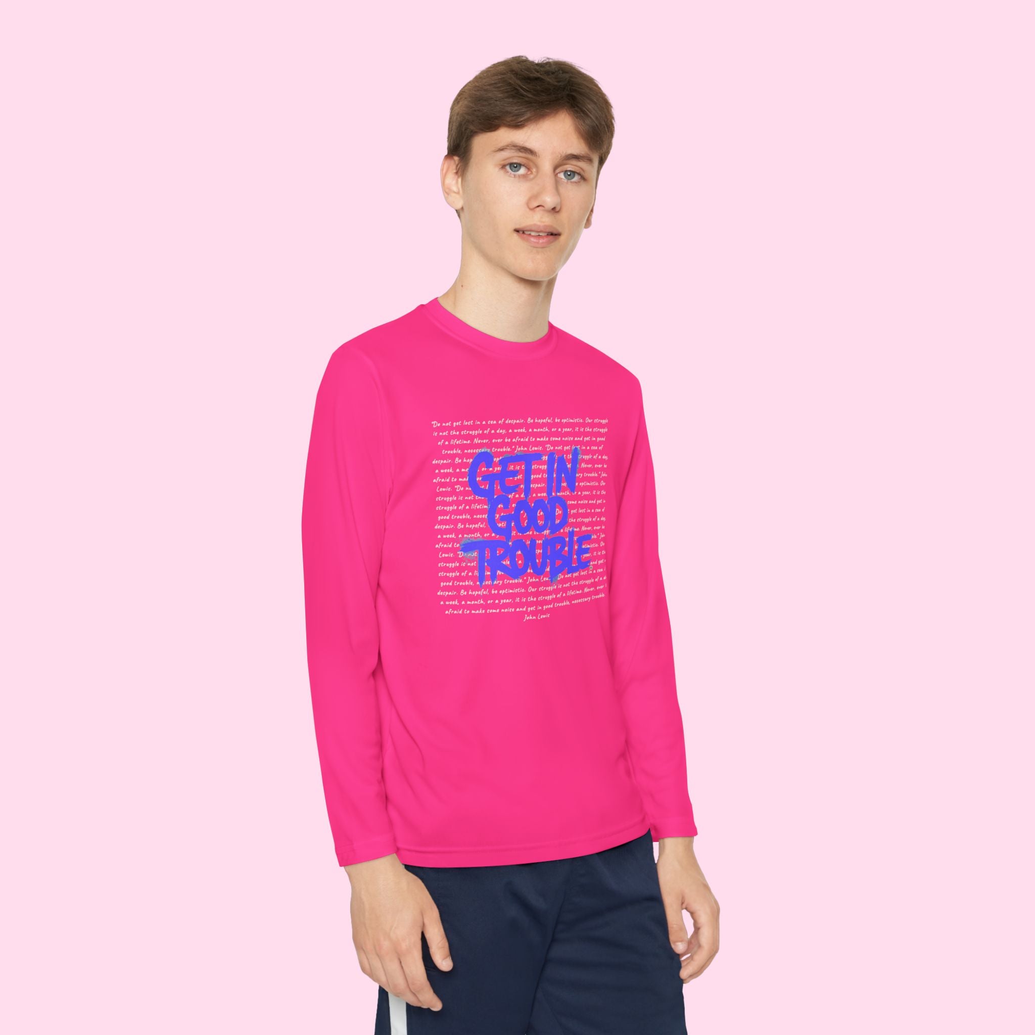 Kids Long Sleeve Graphic Tee 'Get in Good Trouble'