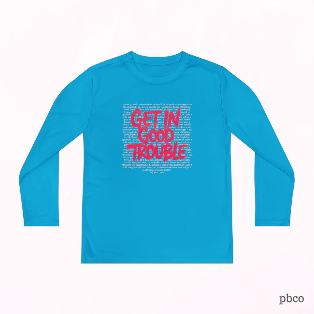 Youth Long Sleeve Graphic Tee 'Get in Good Trouble'