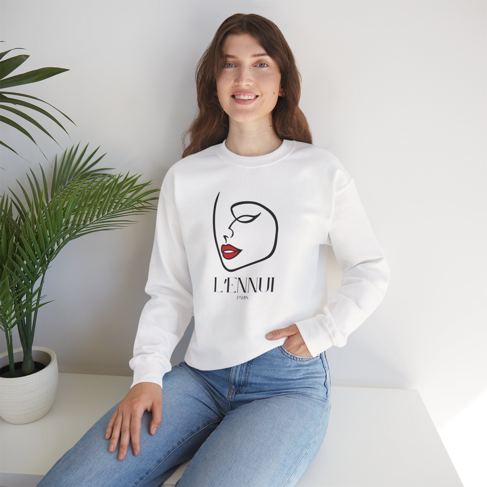 L'ENNUI Red Lip Graphic Crewneck Sweatshirt