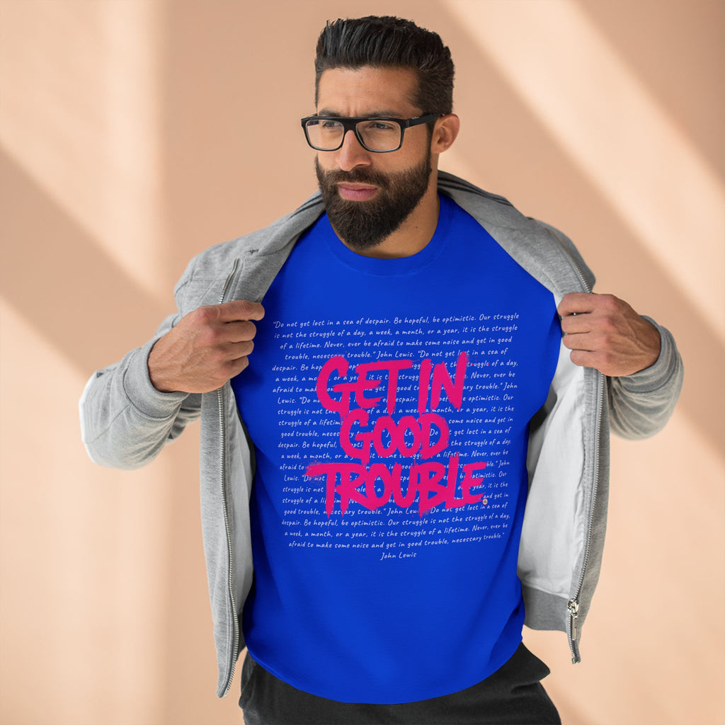 Crewneck Graphic Sweatshirt 'Get in Good Trouble'