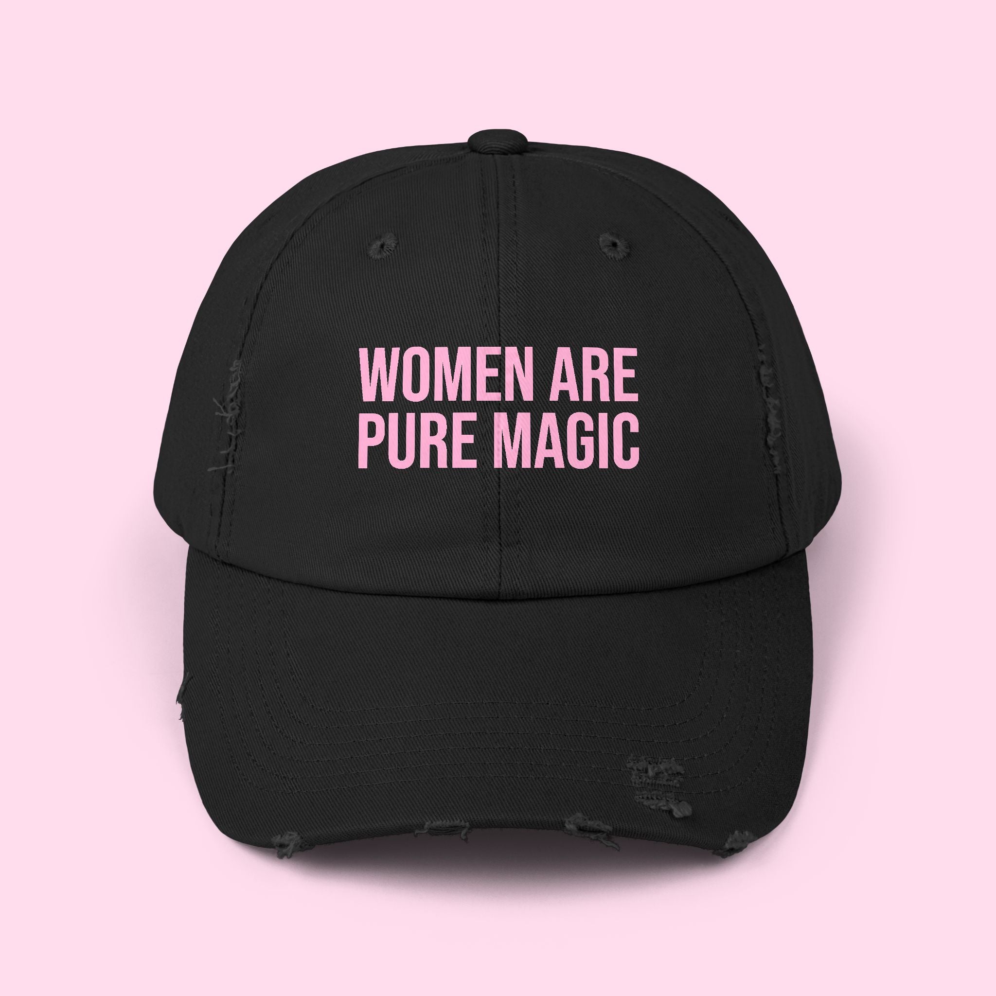 'Women Are Pure Magic Hat' Distressed Vintage Cotton Cap