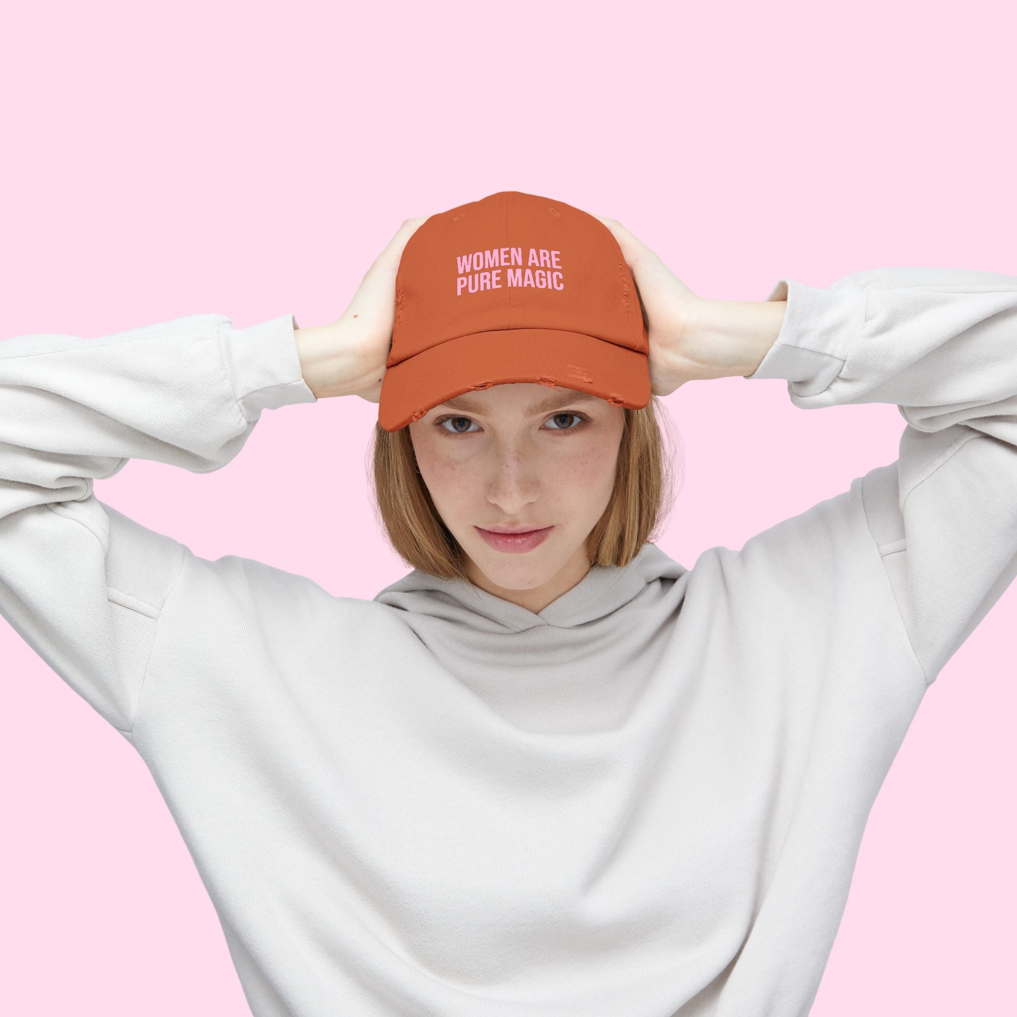 'Women Are Pure Magic Hat' Distressed Vintage Cotton Cap