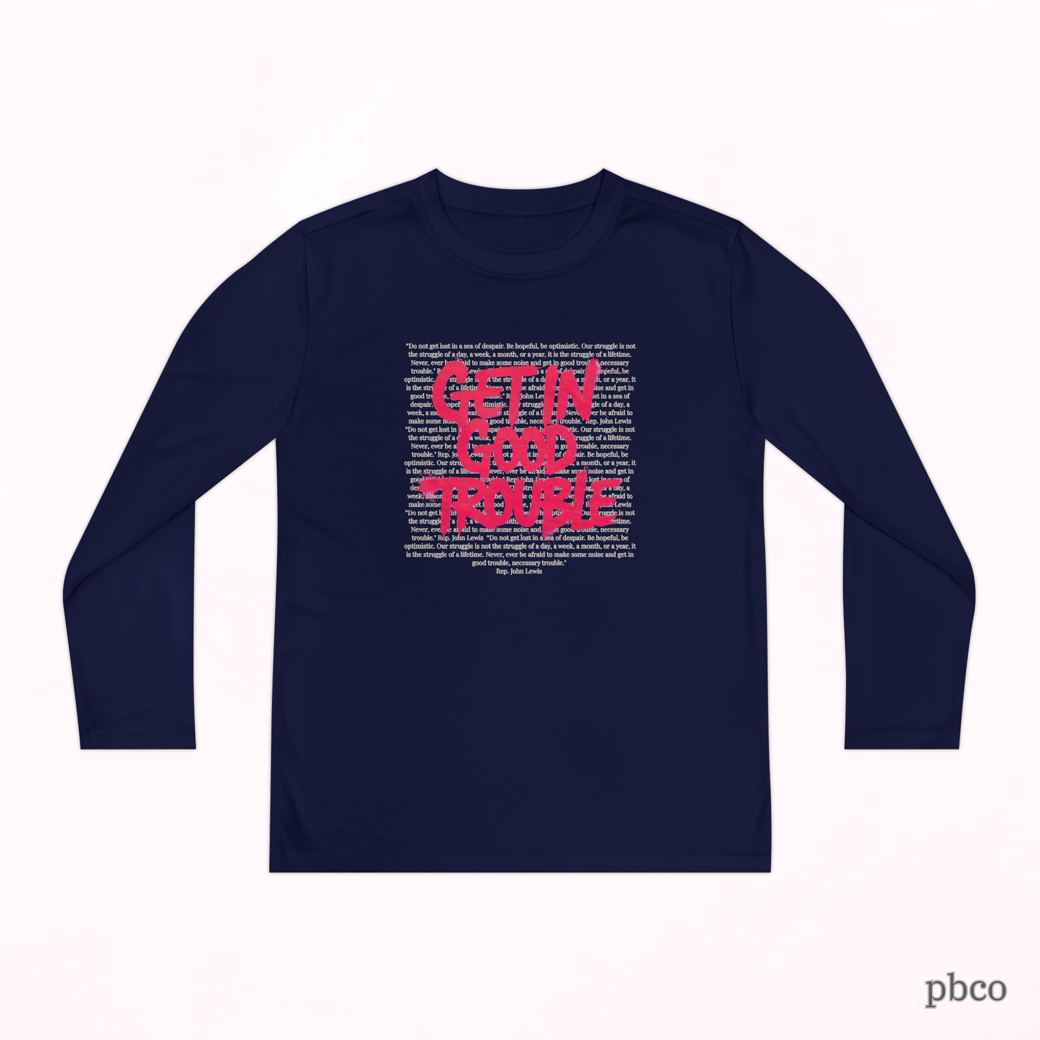 Youth Long Sleeve Graphic Tee 'Get in Good Trouble'