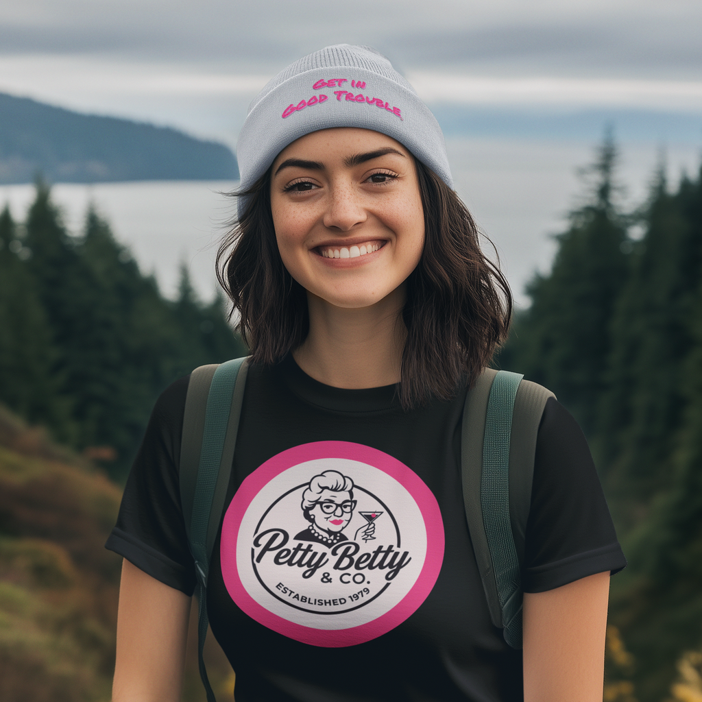 Embroidered Knit Beanie - "Get in Good Trouble"