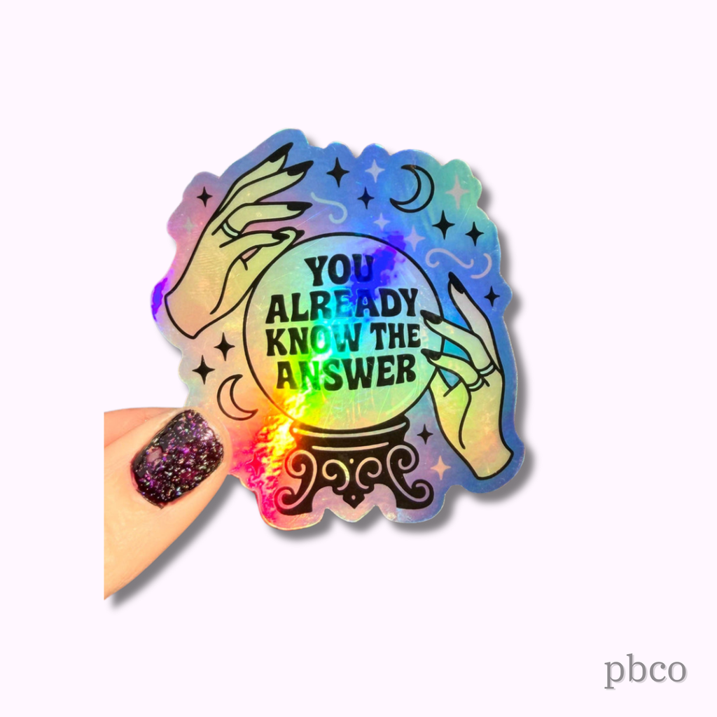 Hilarious Humanitarian - You Already Know The Answer Holographic Sticker