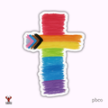 Inclusion Cross | Progress Pride Sticker