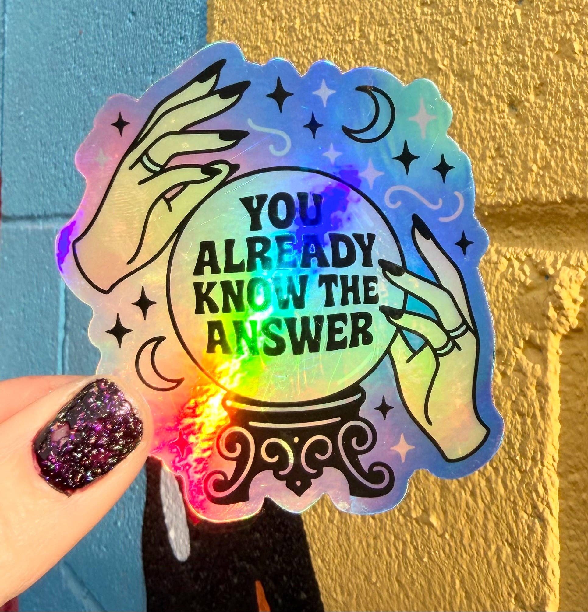 Hilarious Humanitarian - You Already Know The Answer Holographic Sticker