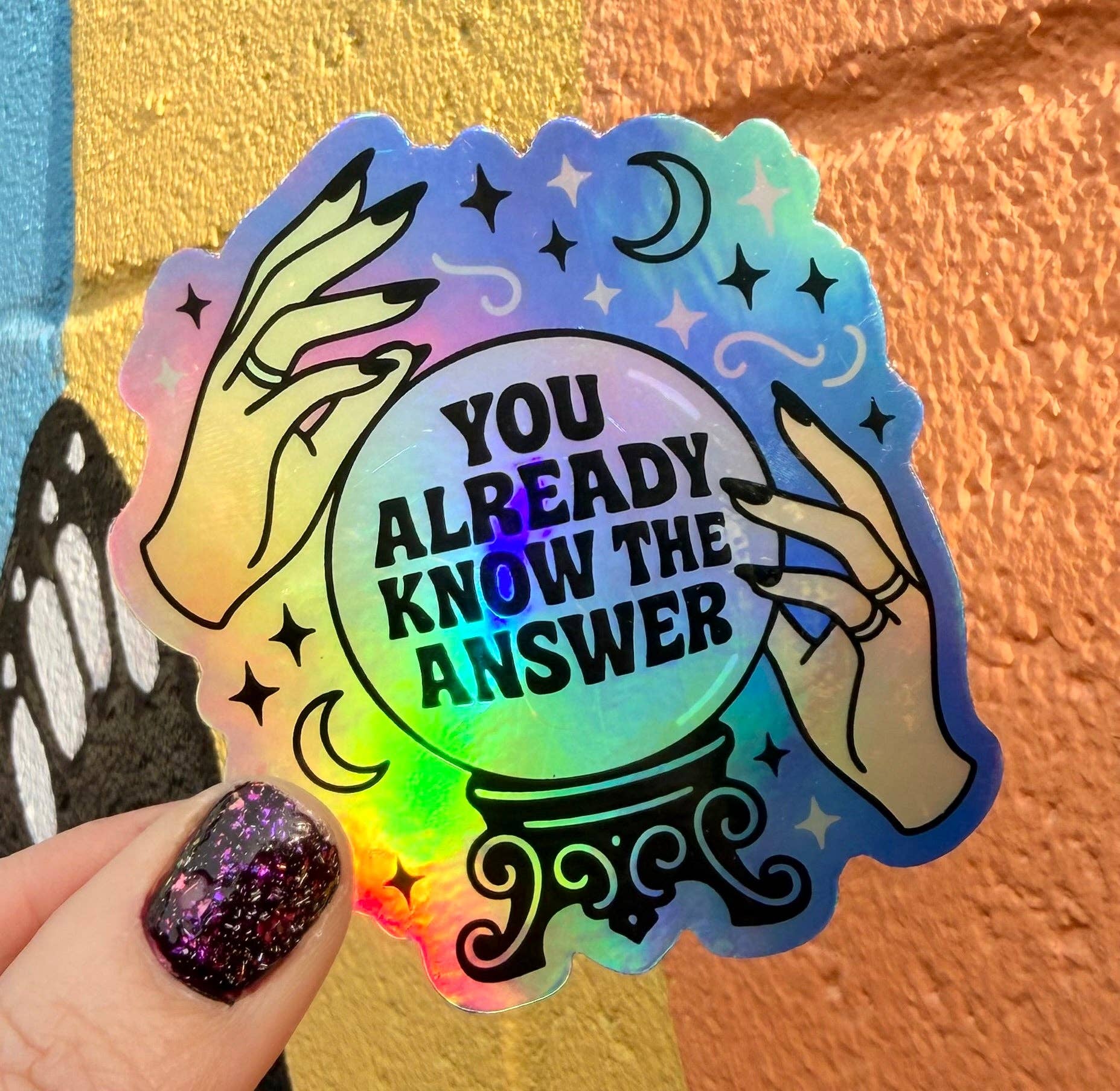 Hilarious Humanitarian - You Already Know The Answer Holographic Sticker