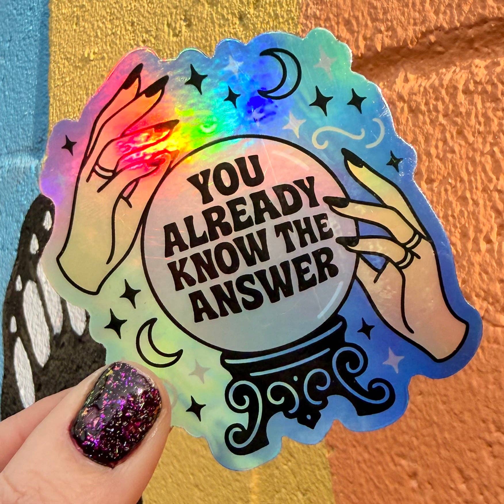 Hilarious Humanitarian - You Already Know The Answer Holographic Sticker