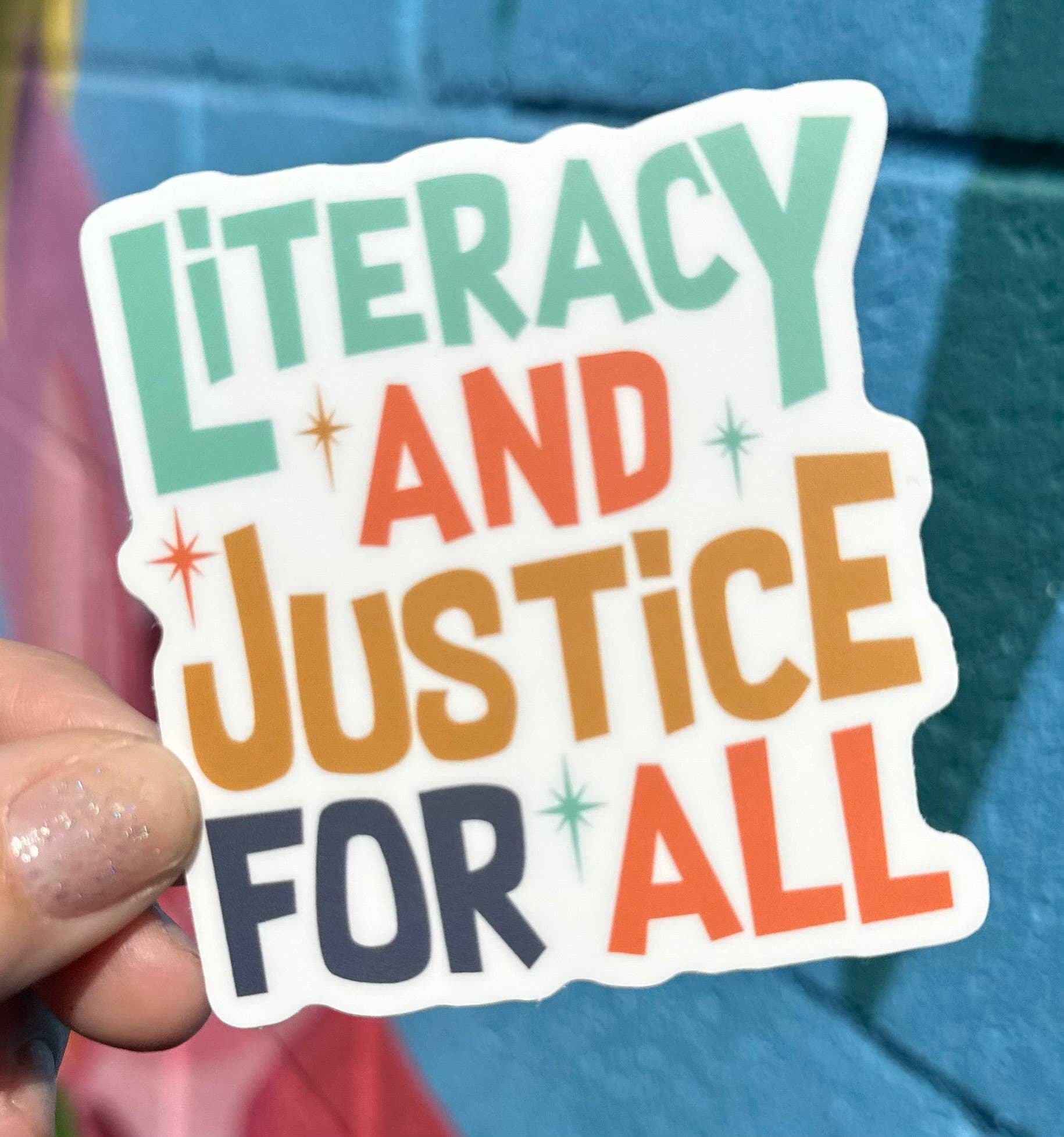 Hilarious Humanitarian - Literacy and Justice For All Sticker