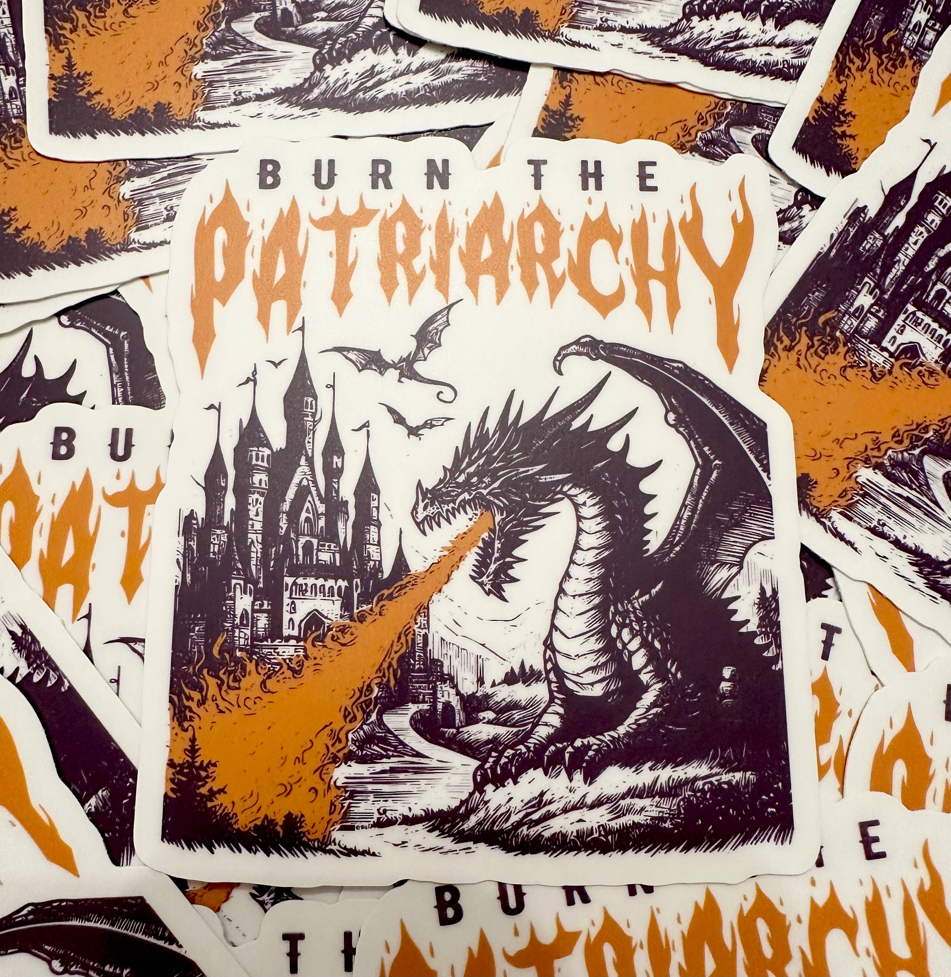 Hilarious Humanitarian - Burn The Patriarchy Sticker